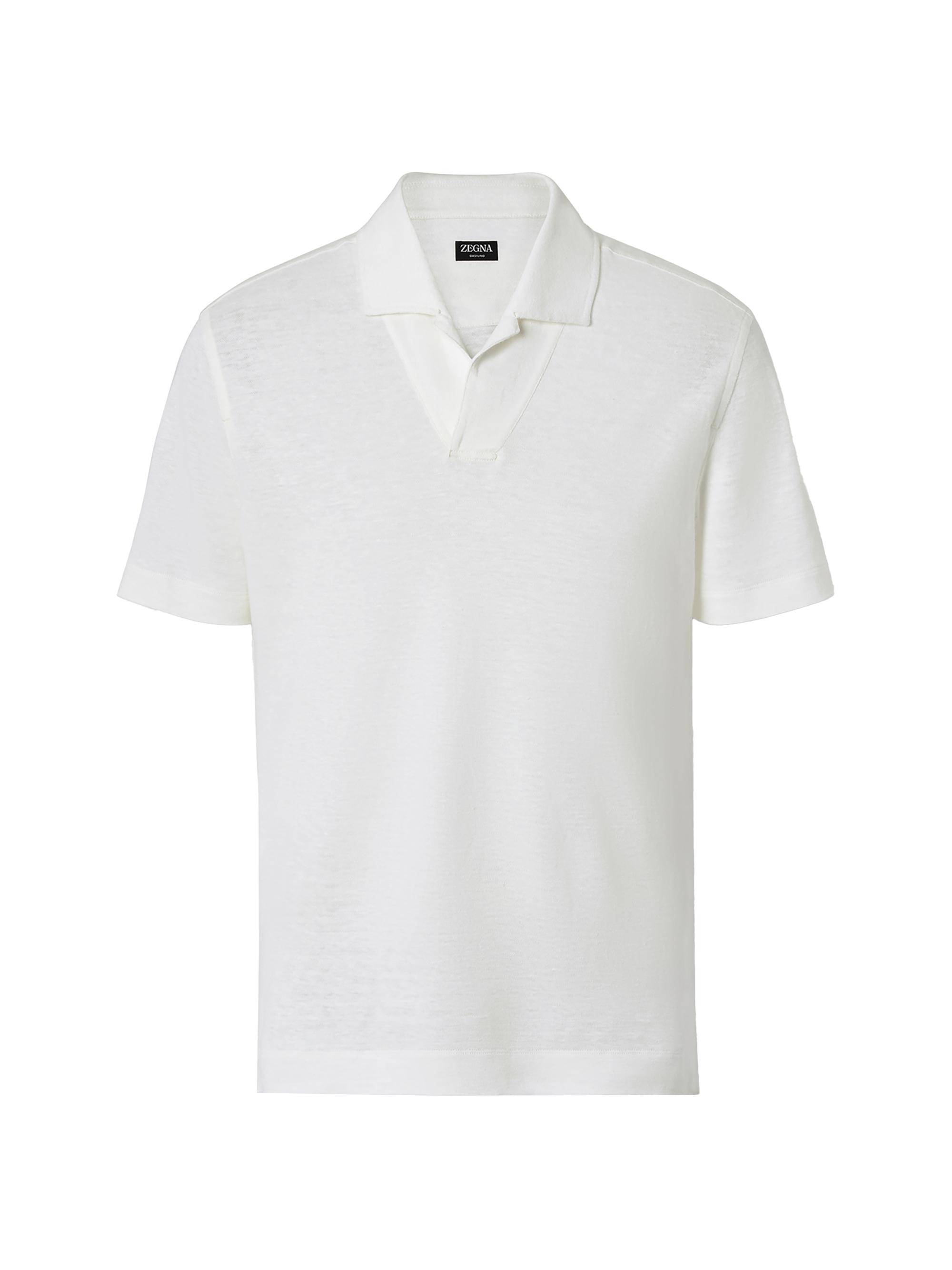 ZEGNA Men's Oasi Lino Polo Shirt - White