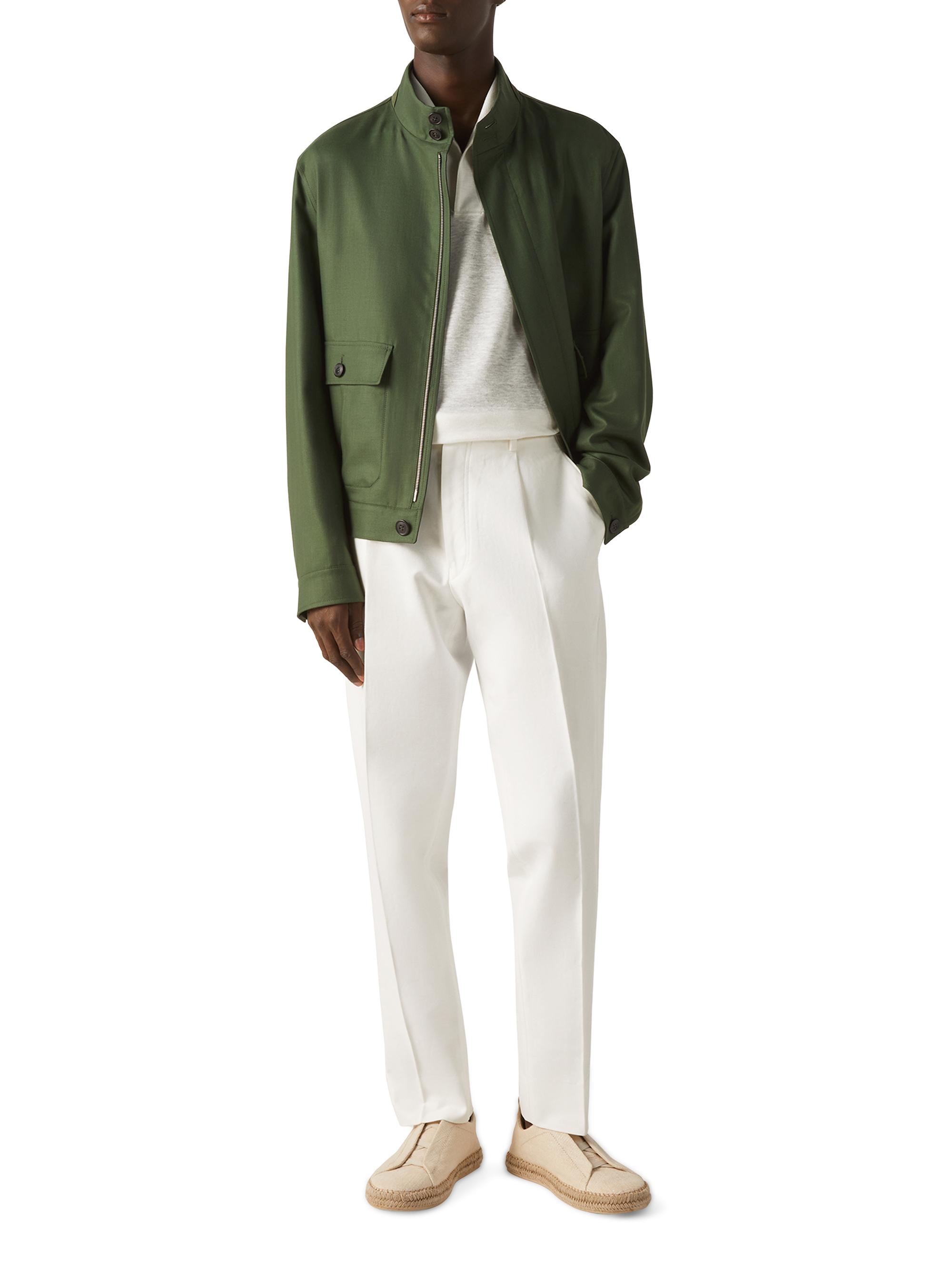 ZEGNA Men's Oasi Lino Polo Shirt - White | Thumbnail 5
