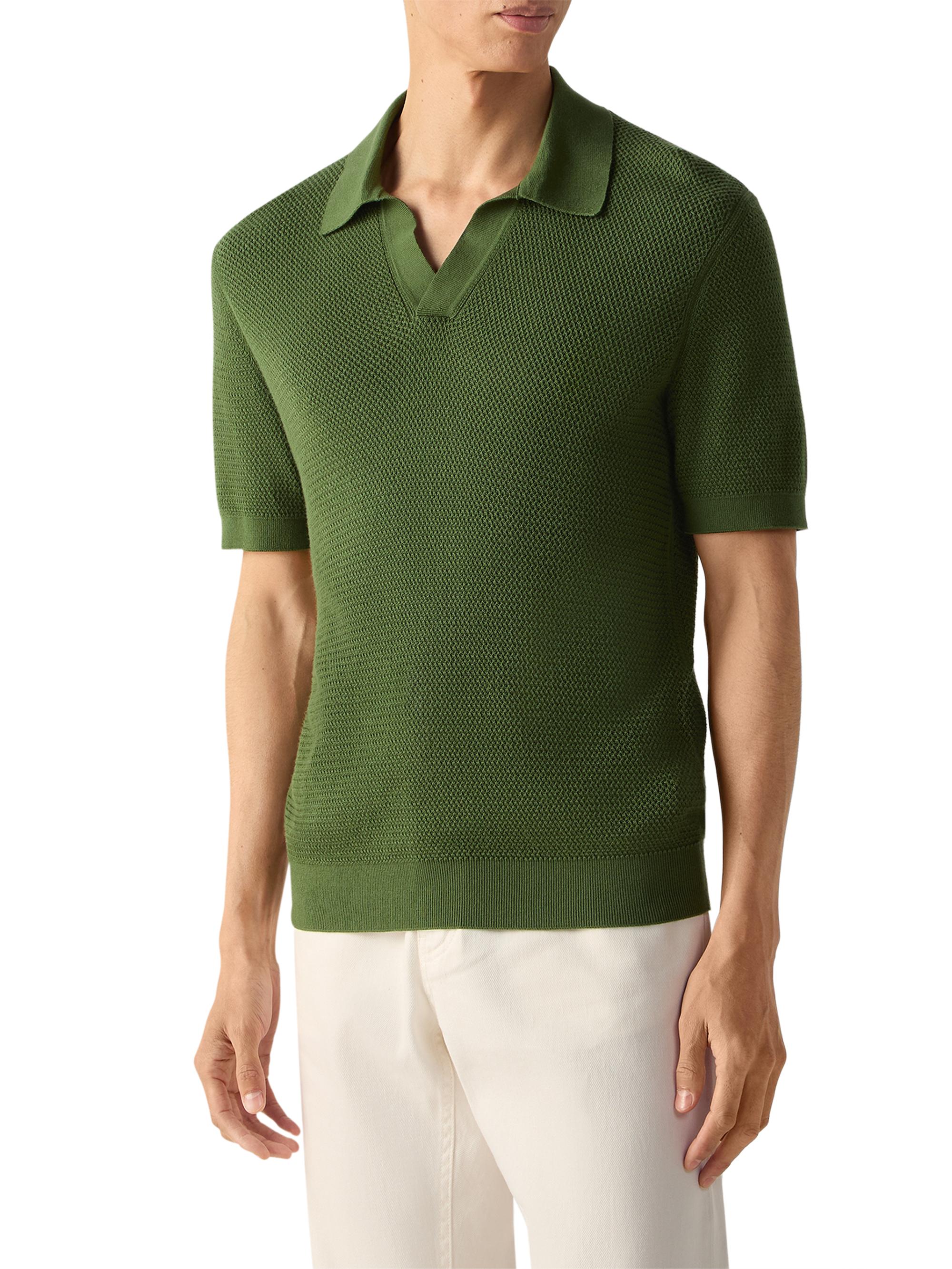 ZEGNA Men's Premium Cotton Polo Shirt - Pine Green | Thumbnail 2