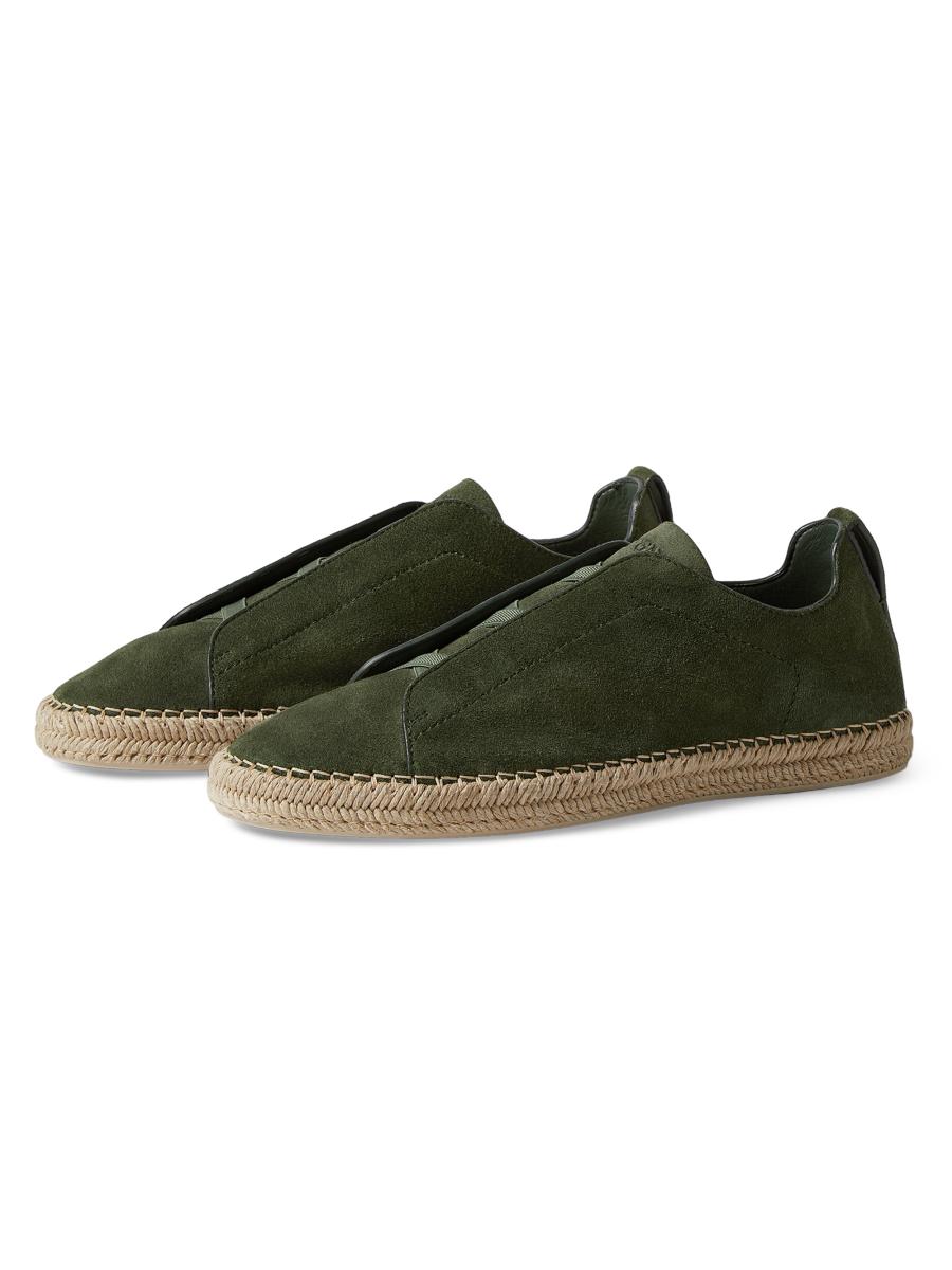 ZEGNA Suede Triple Stitch Espadrilles Sneakers | Saks Fifth Avenue