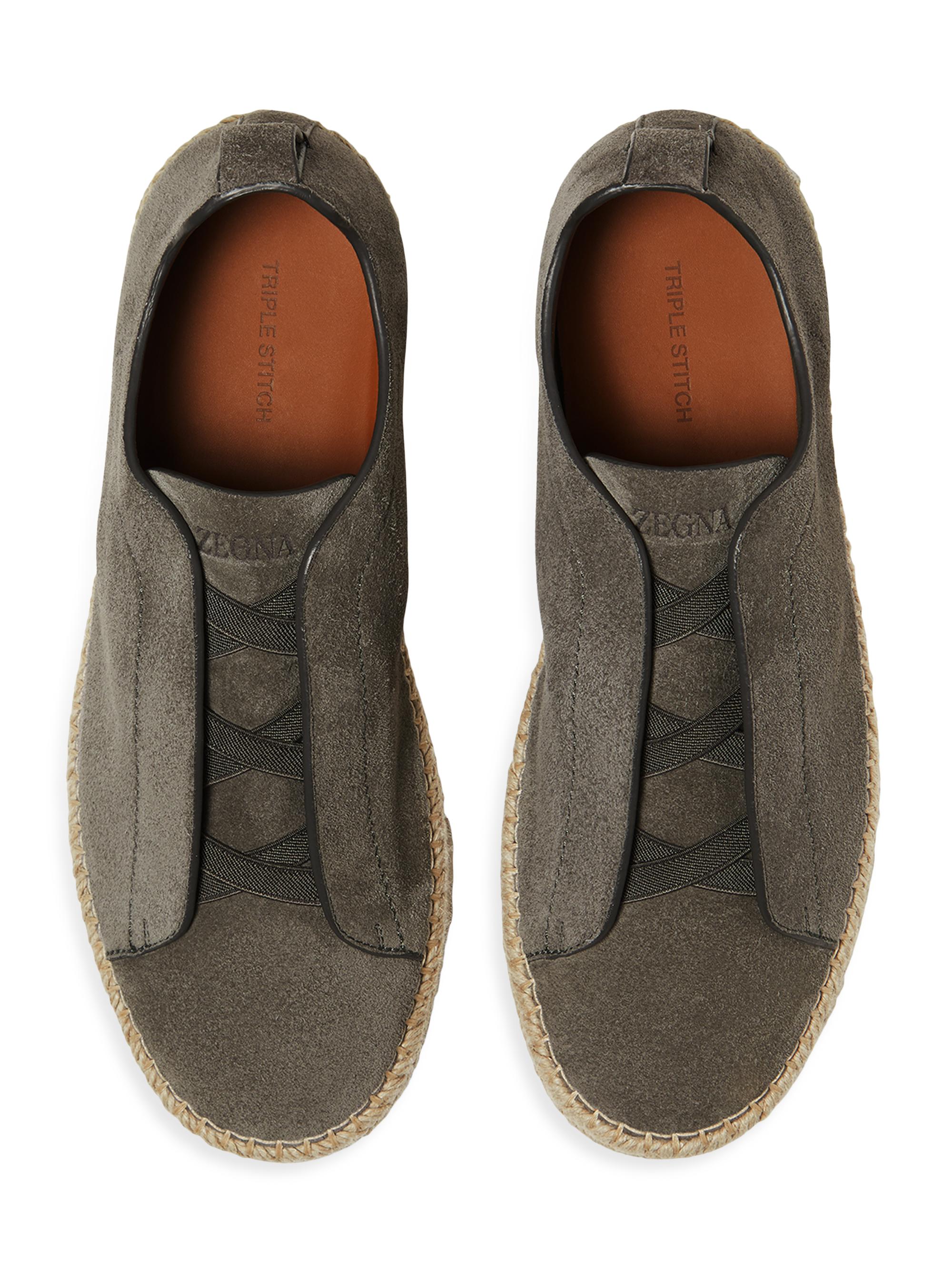 ZEGNA Suede Triple Stitch Espadrilles Sneakers | Saks Fifth Avenue