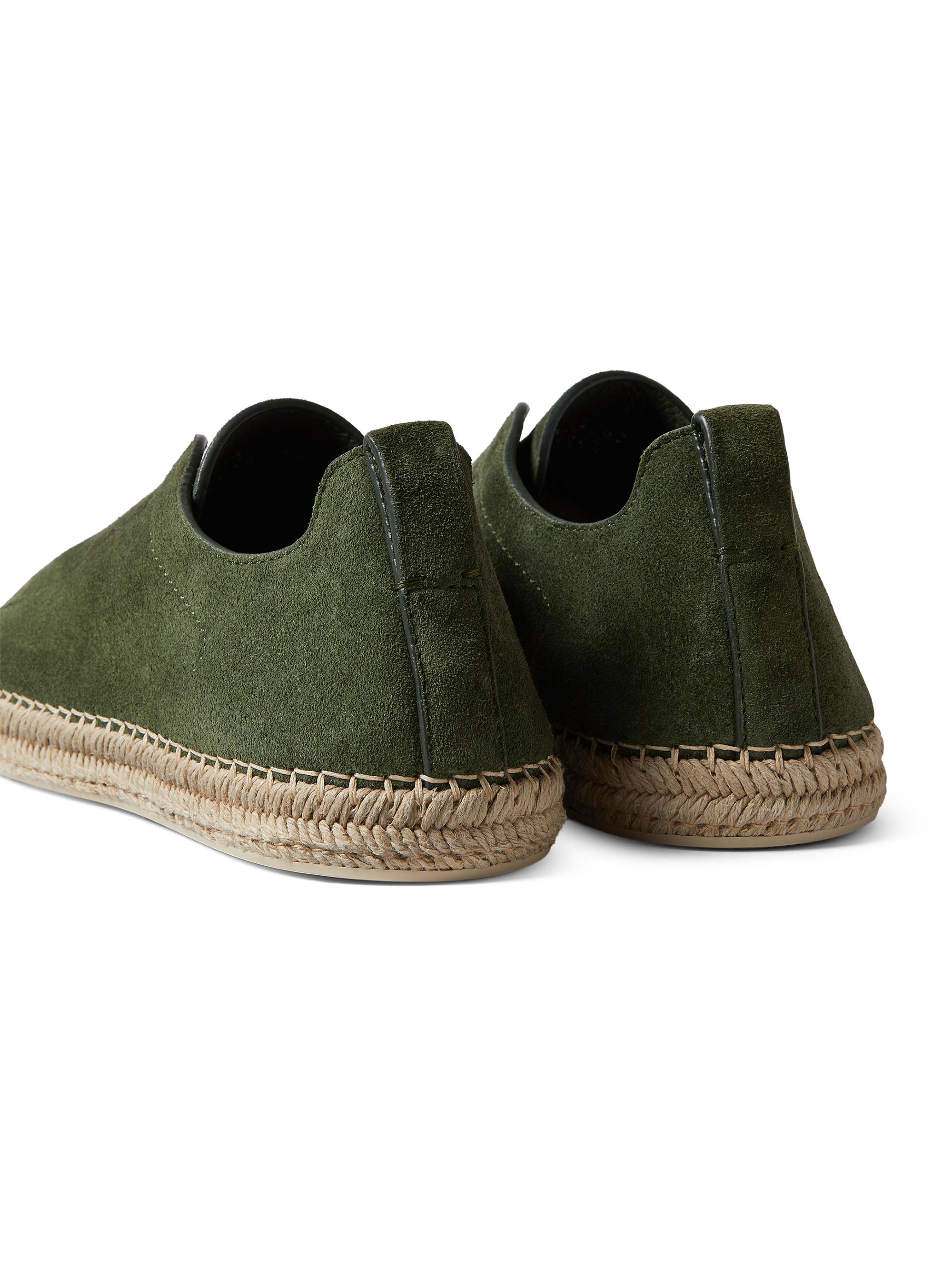 ZEGNA Men's Suede Triple Stitch Espadrilles Sneakers - Pine Green | Thumbnail 5
