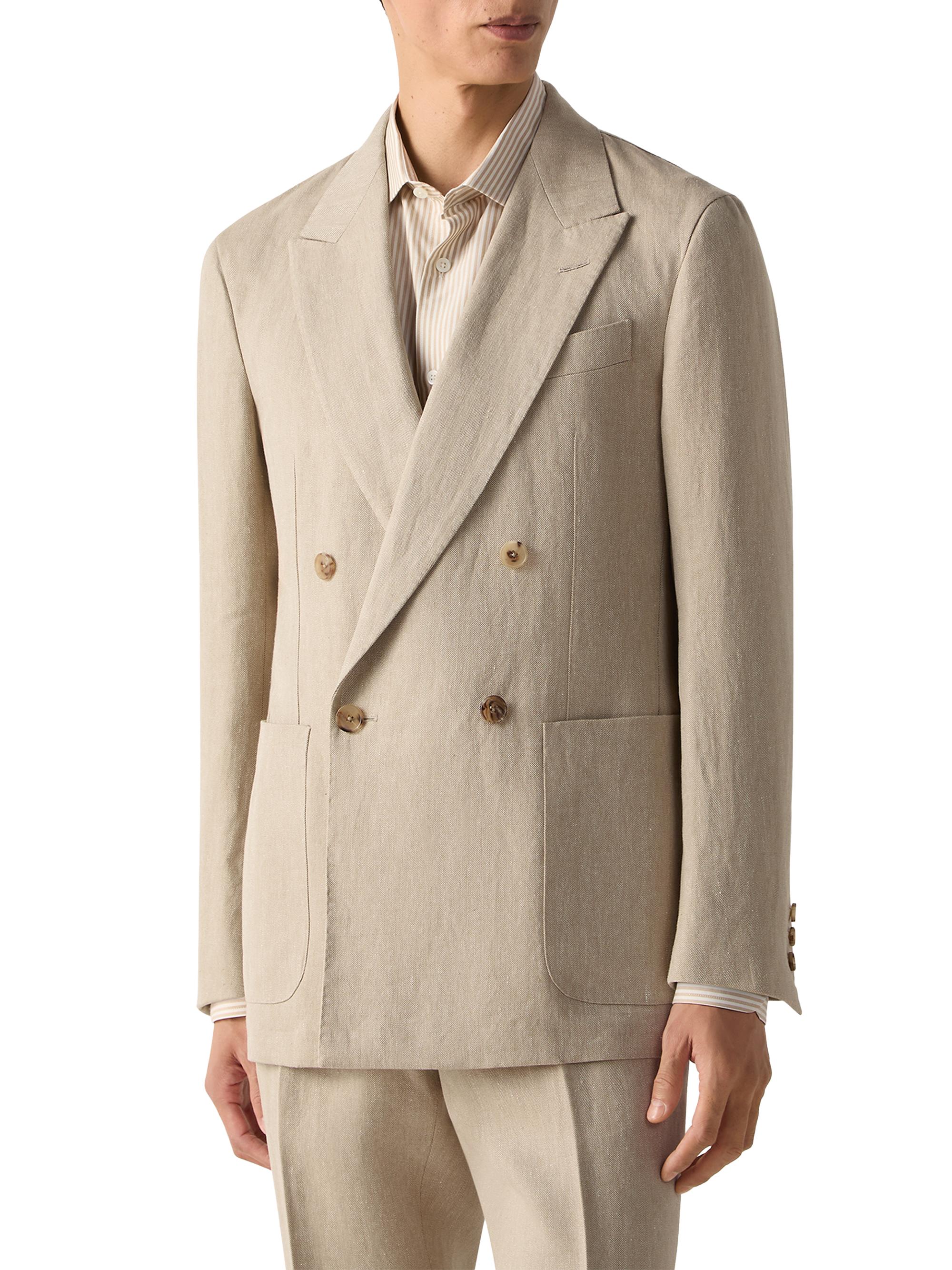 ZEGNA Men's Oasi Lino Jacket - Light Taupe
