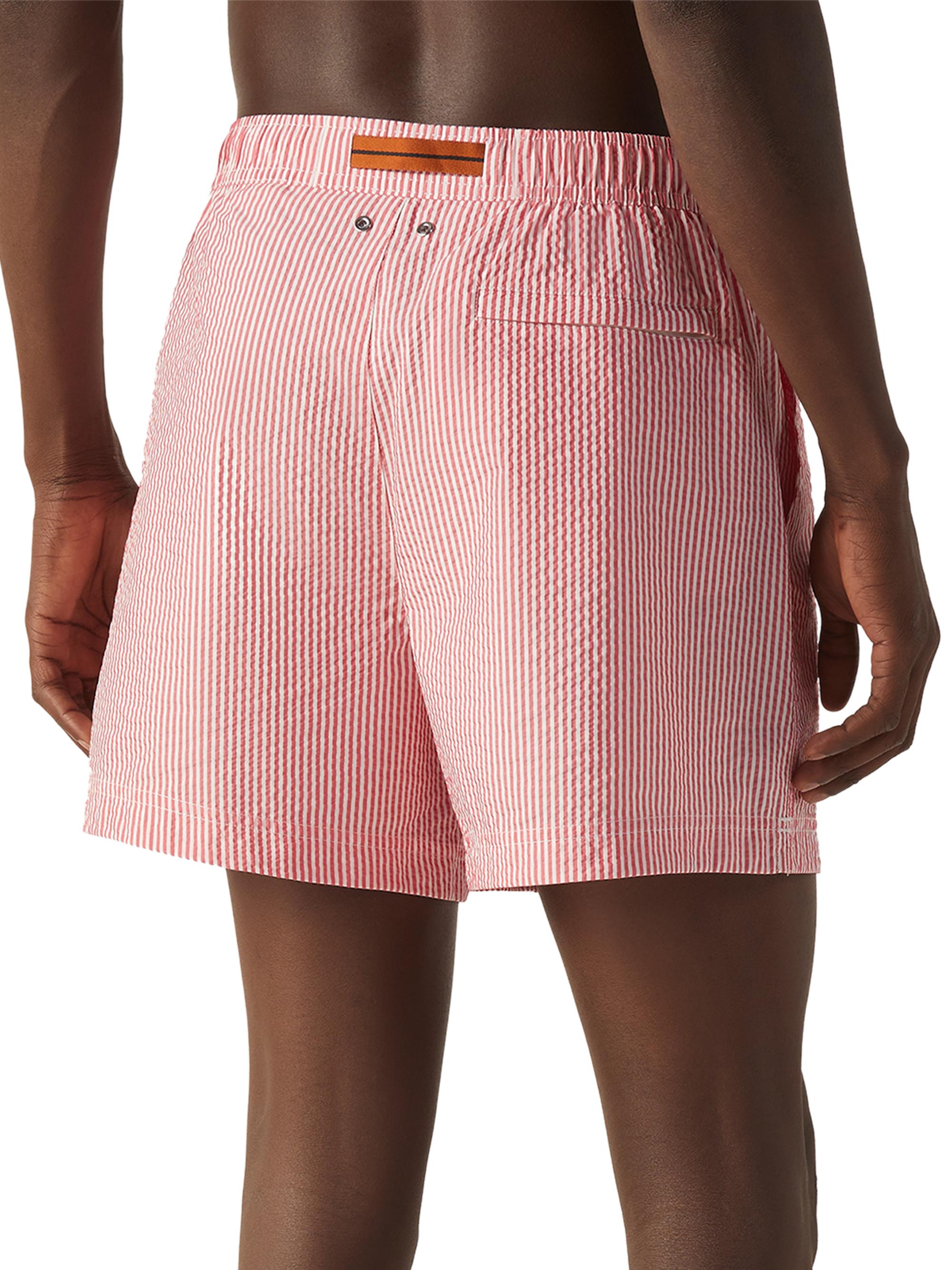 ZEGNA Men's Striped Swim Trunks - Dark Pink | Thumbnail 3