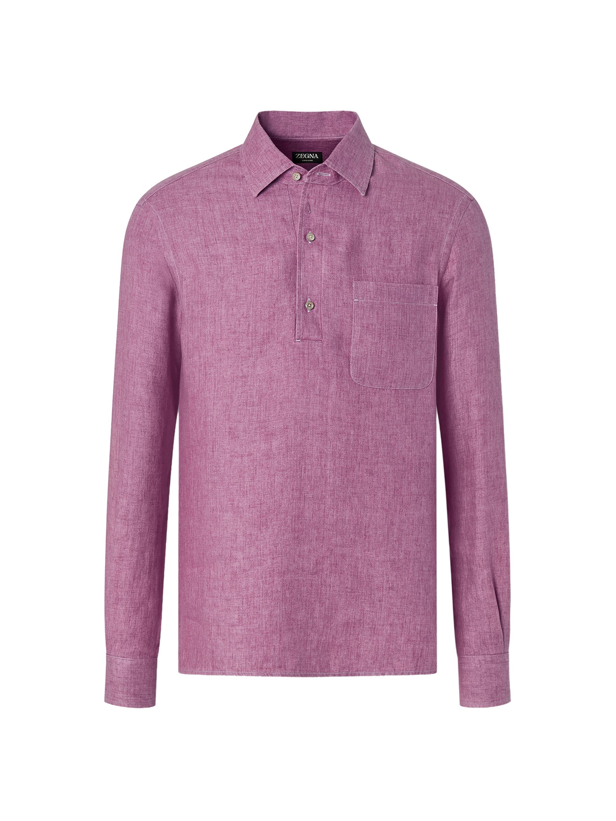 ZEGNA Men's Oasi Lino Polo Shirt - Pink