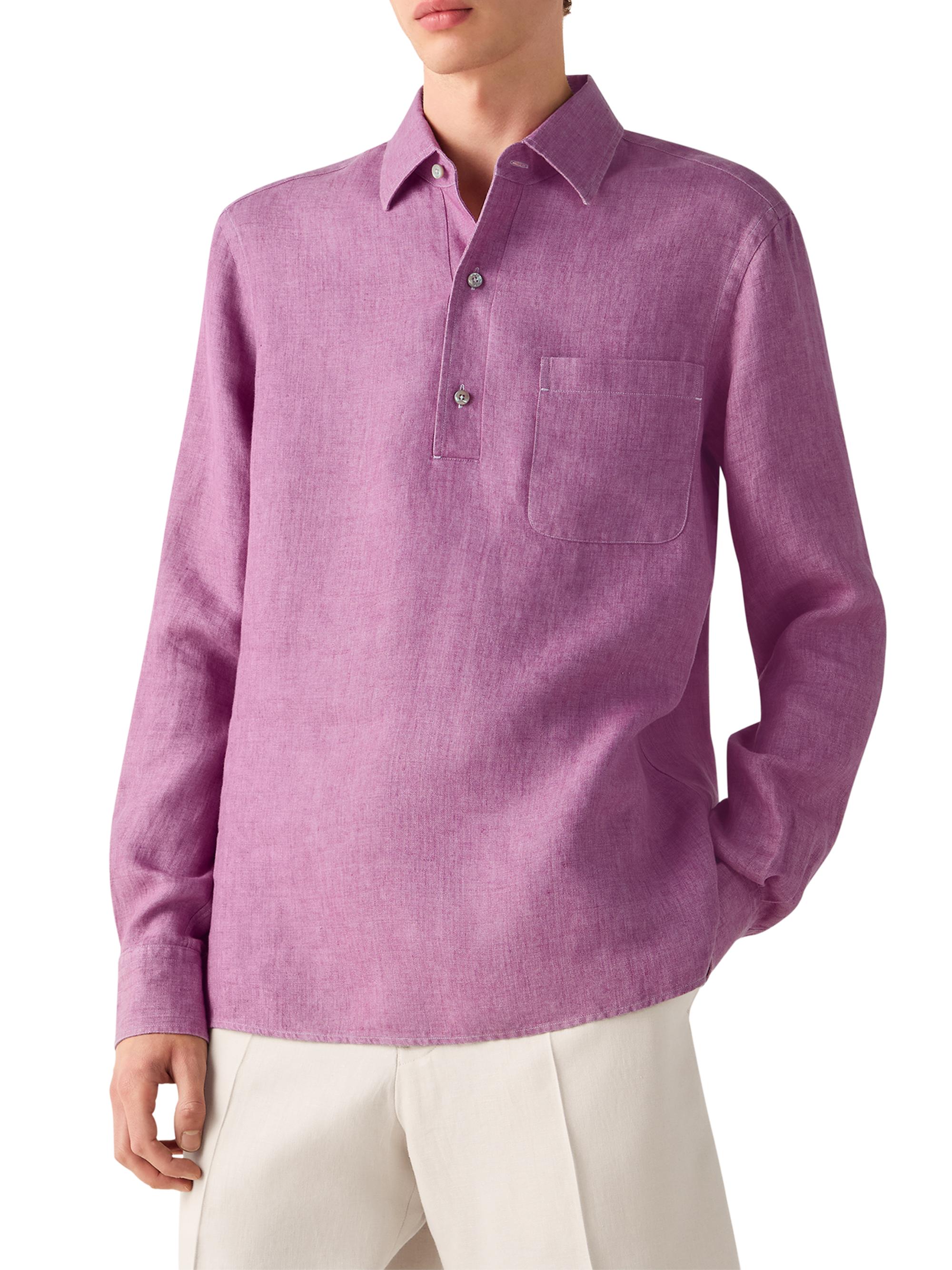 ZEGNA Men's Oasi Lino Polo Shirt - Pink | Thumbnail 2