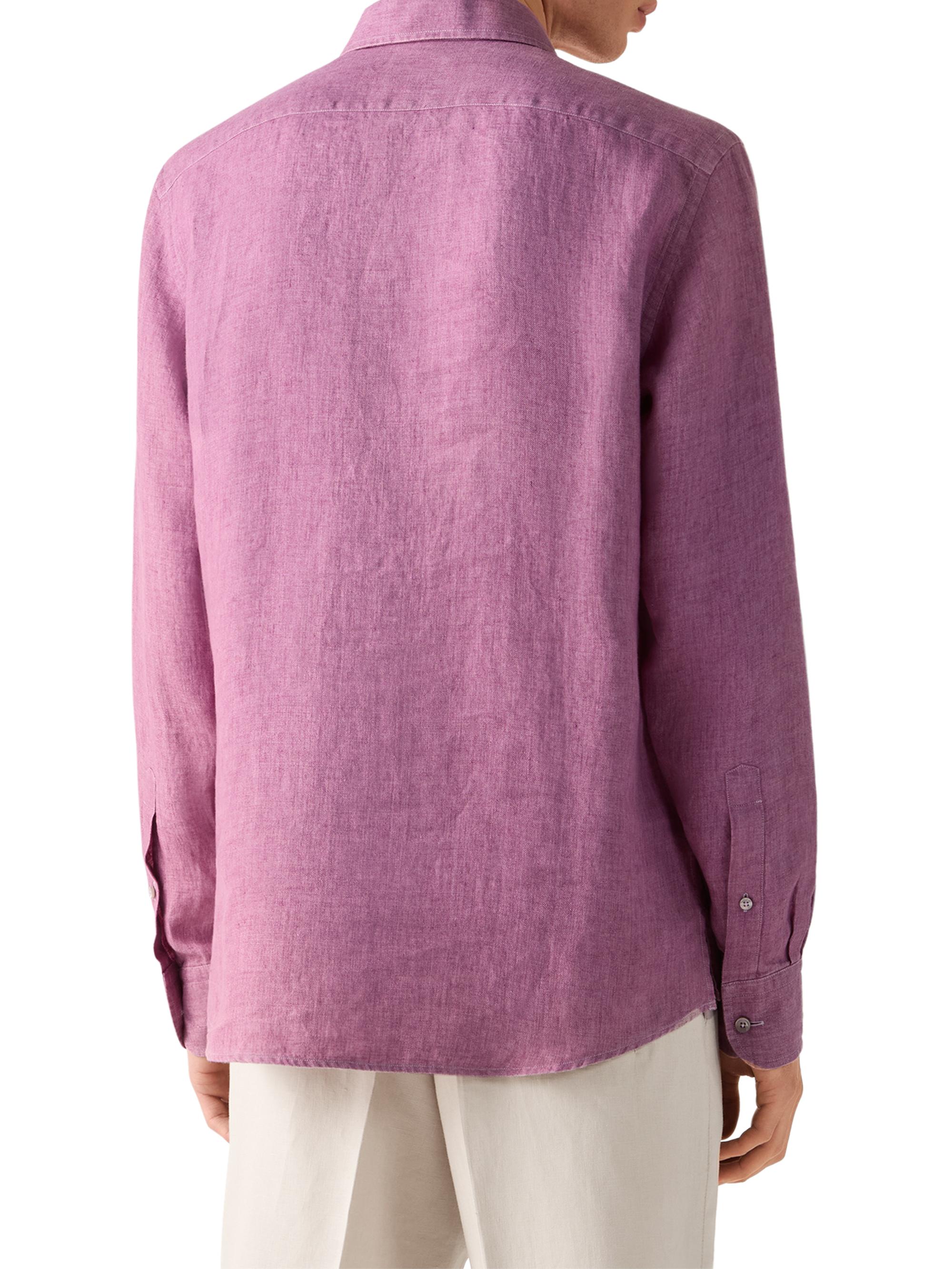 ZEGNA Men's Oasi Lino Polo Shirt - Pink | Thumbnail 3