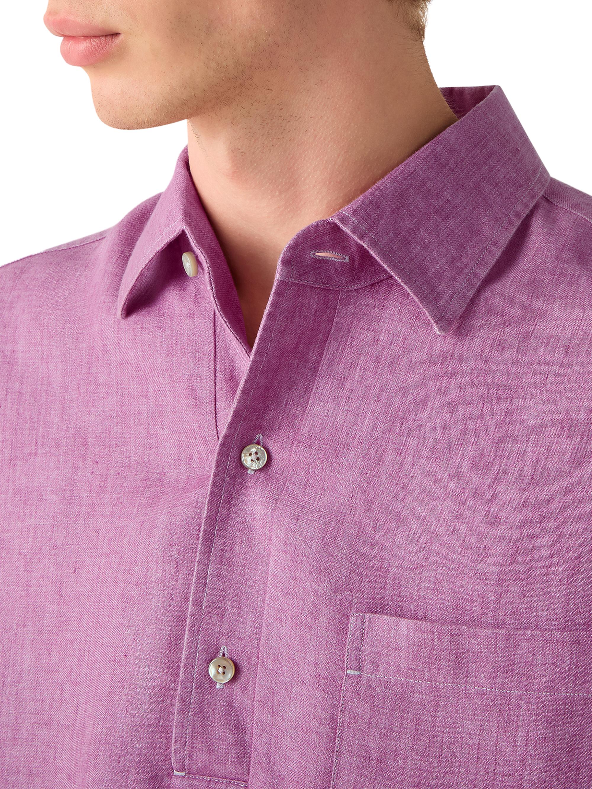 ZEGNA Men's Oasi Lino Polo Shirt - Pink | Thumbnail 4