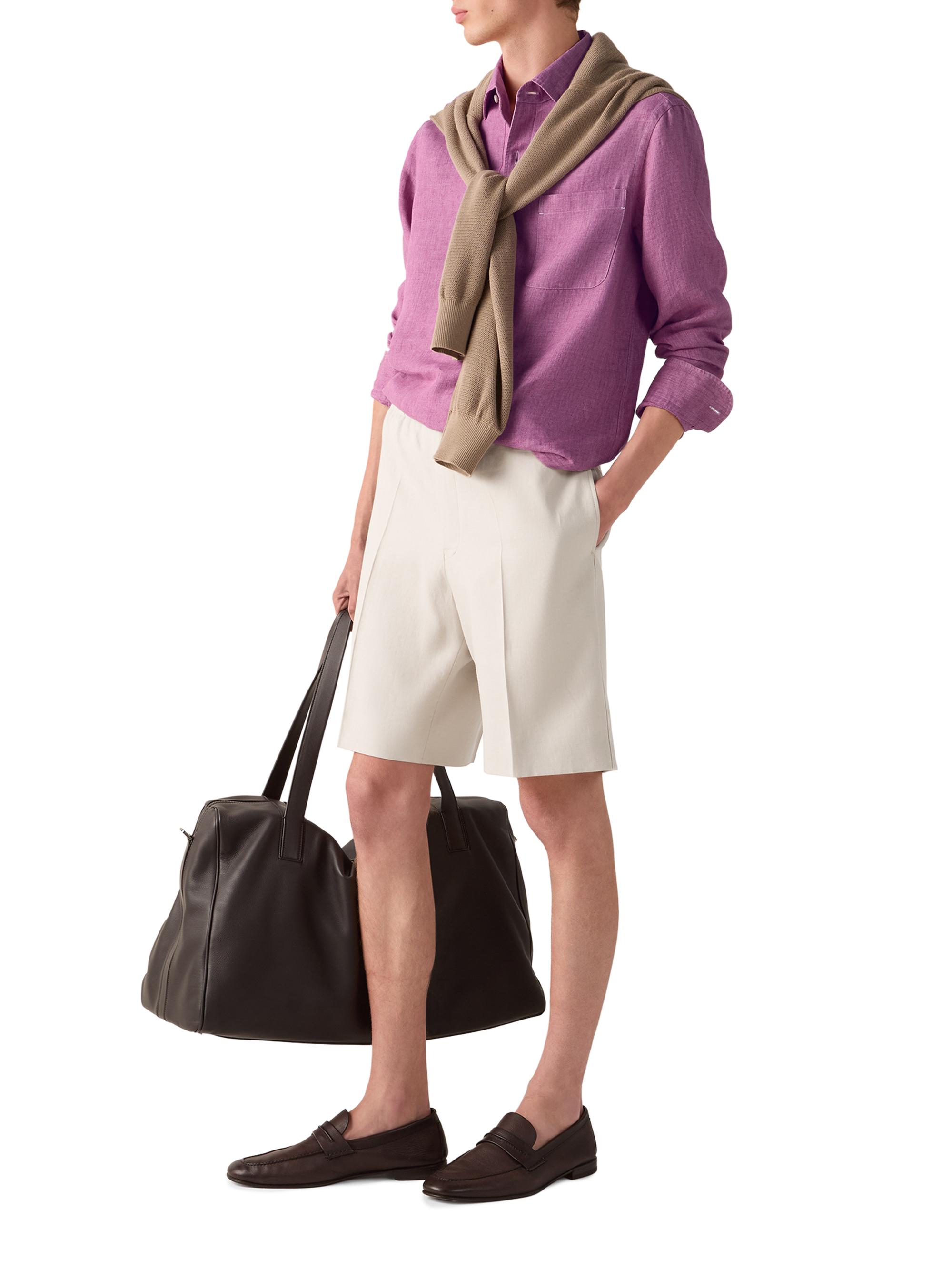 ZEGNA Men's Oasi Lino Polo Shirt - Pink | Thumbnail 5