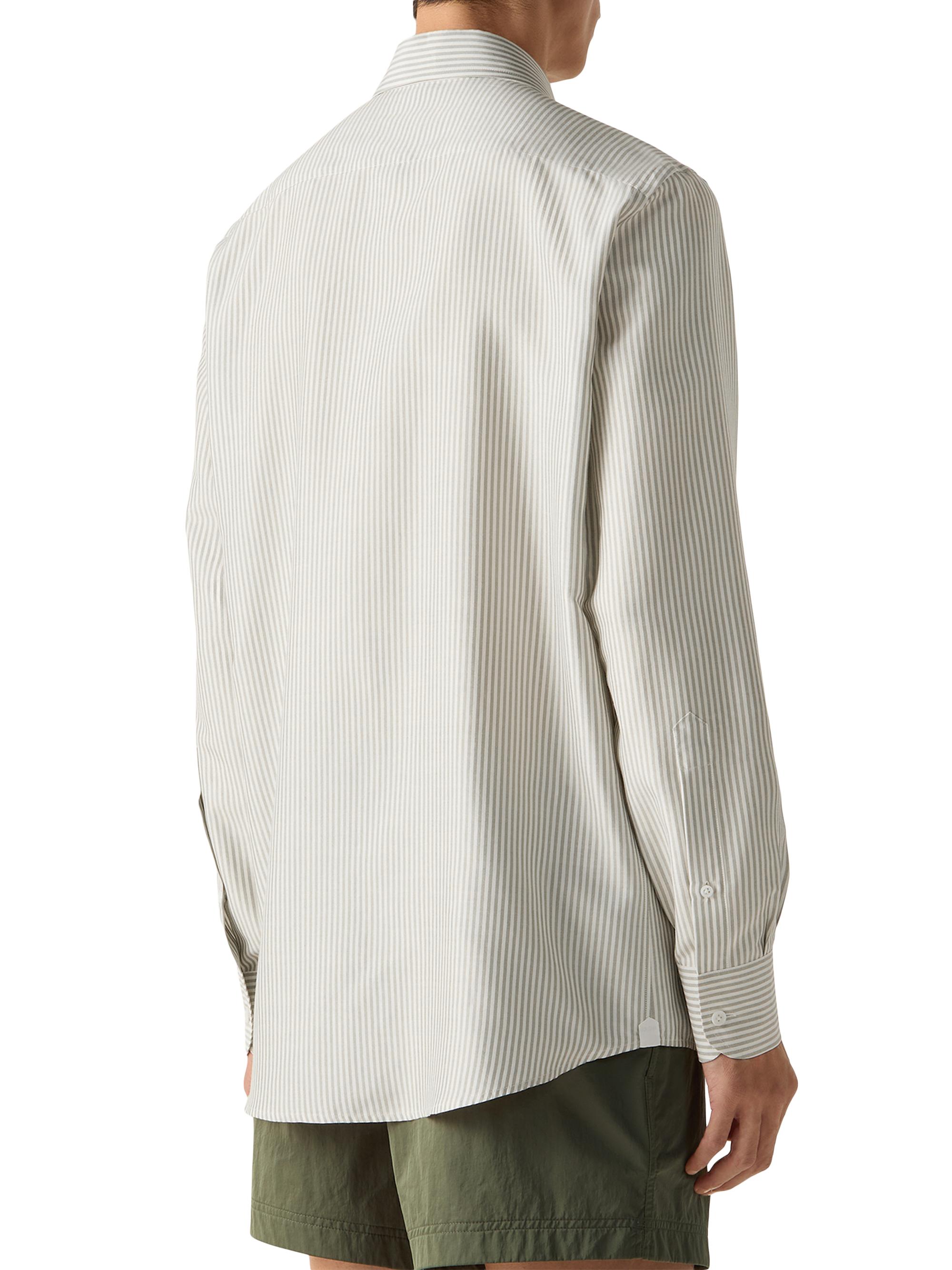 ZEGNA Men's Silk Shirt - Pine Green White | Thumbnail 3