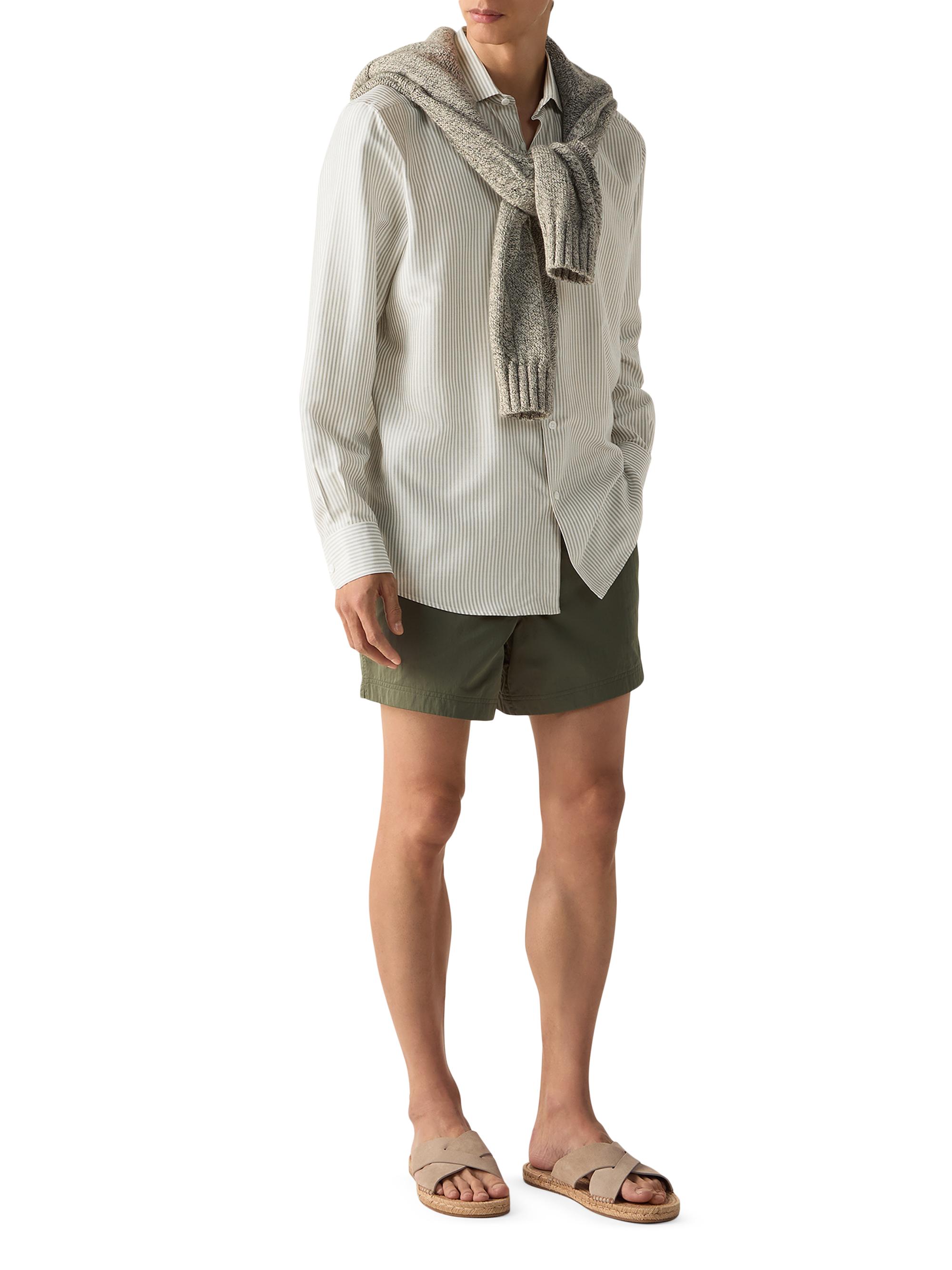 ZEGNA Men's Silk Shirt - Pine Green White | Thumbnail 5