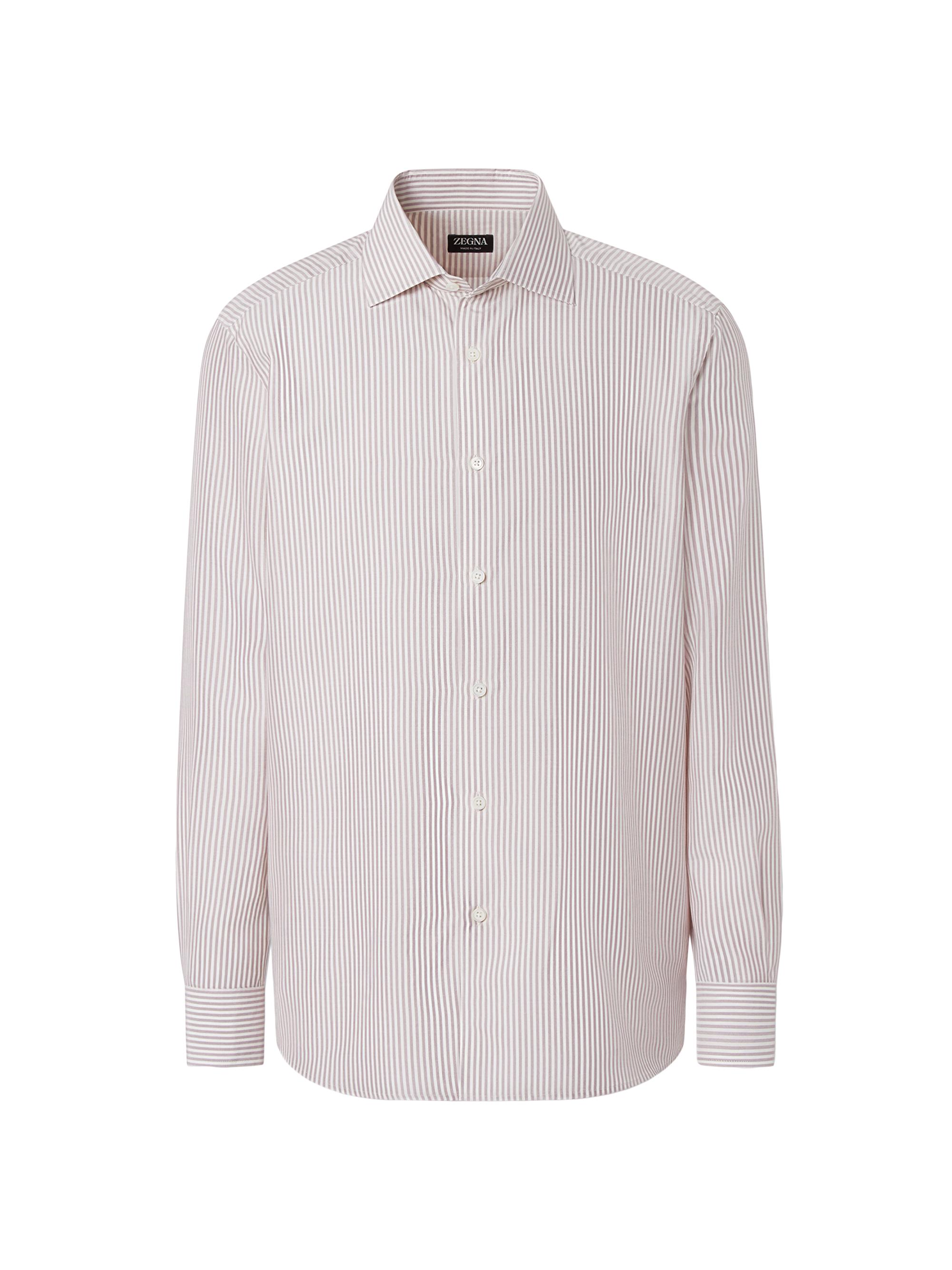 ZEGNA Men's Silk Shirt - Pink White