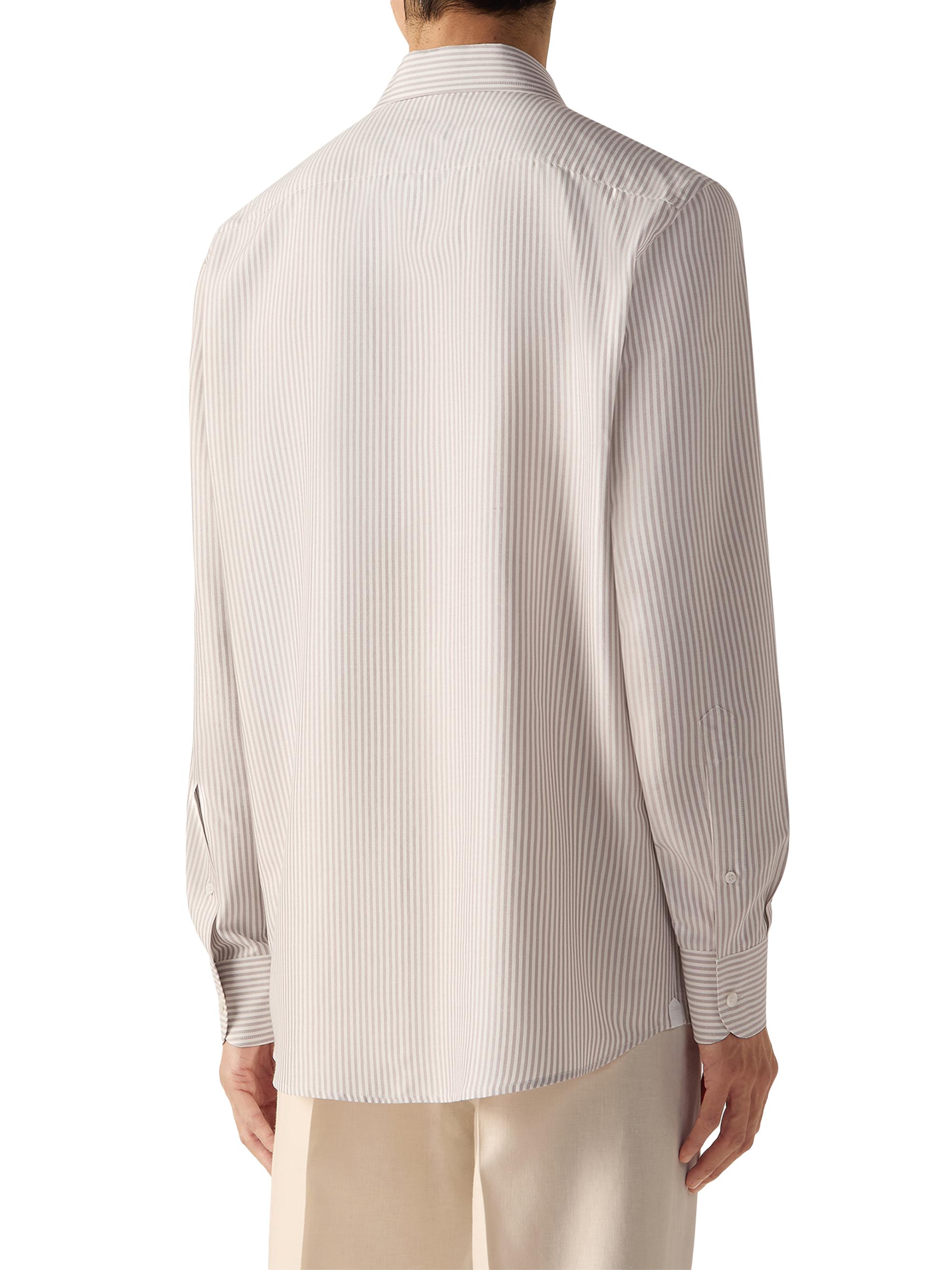 ZEGNA Men's Silk Shirt - Pink White | Thumbnail 4
