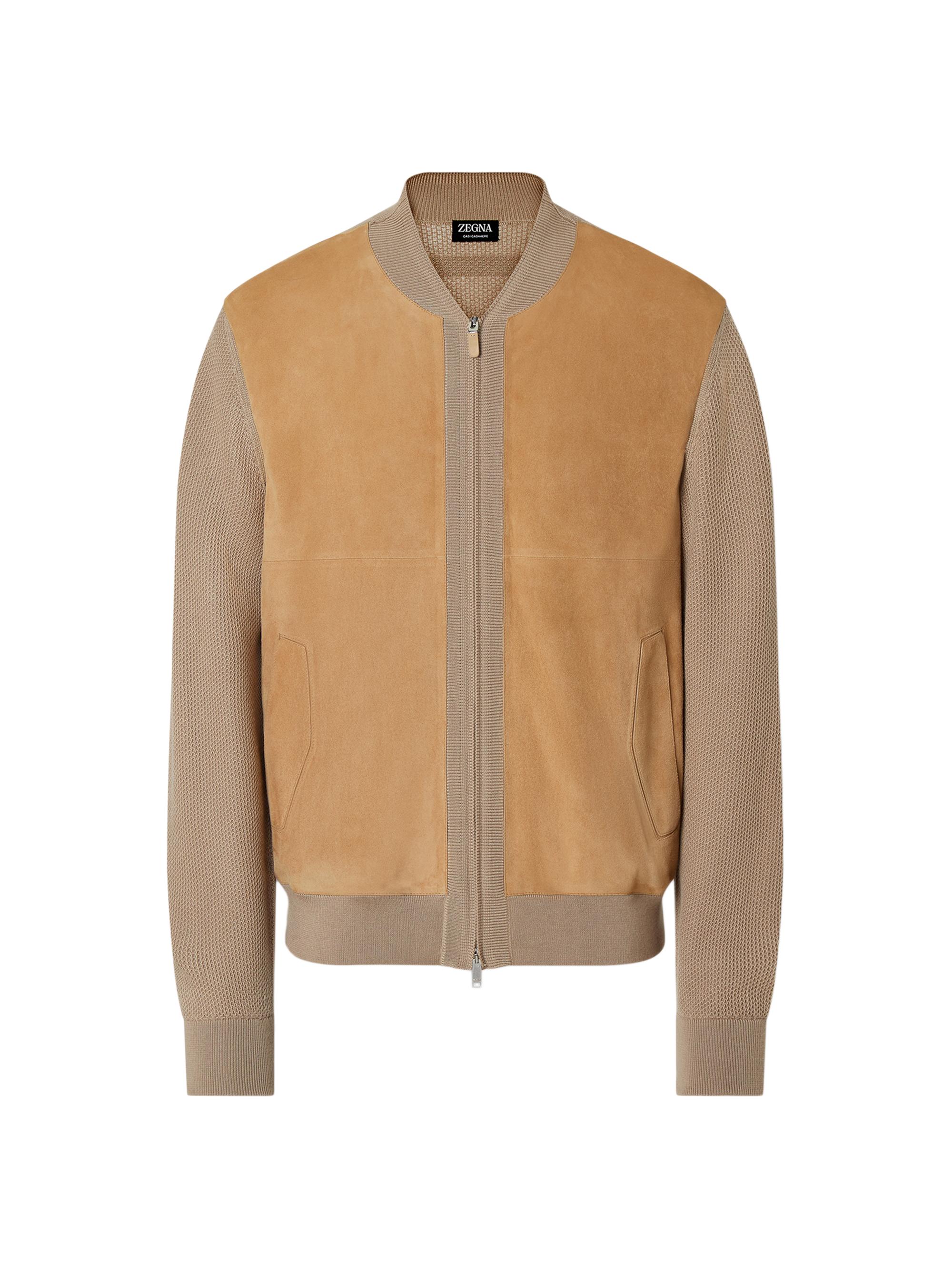 ZEGNA Men's Cashmere Bomber Jacket - Beige