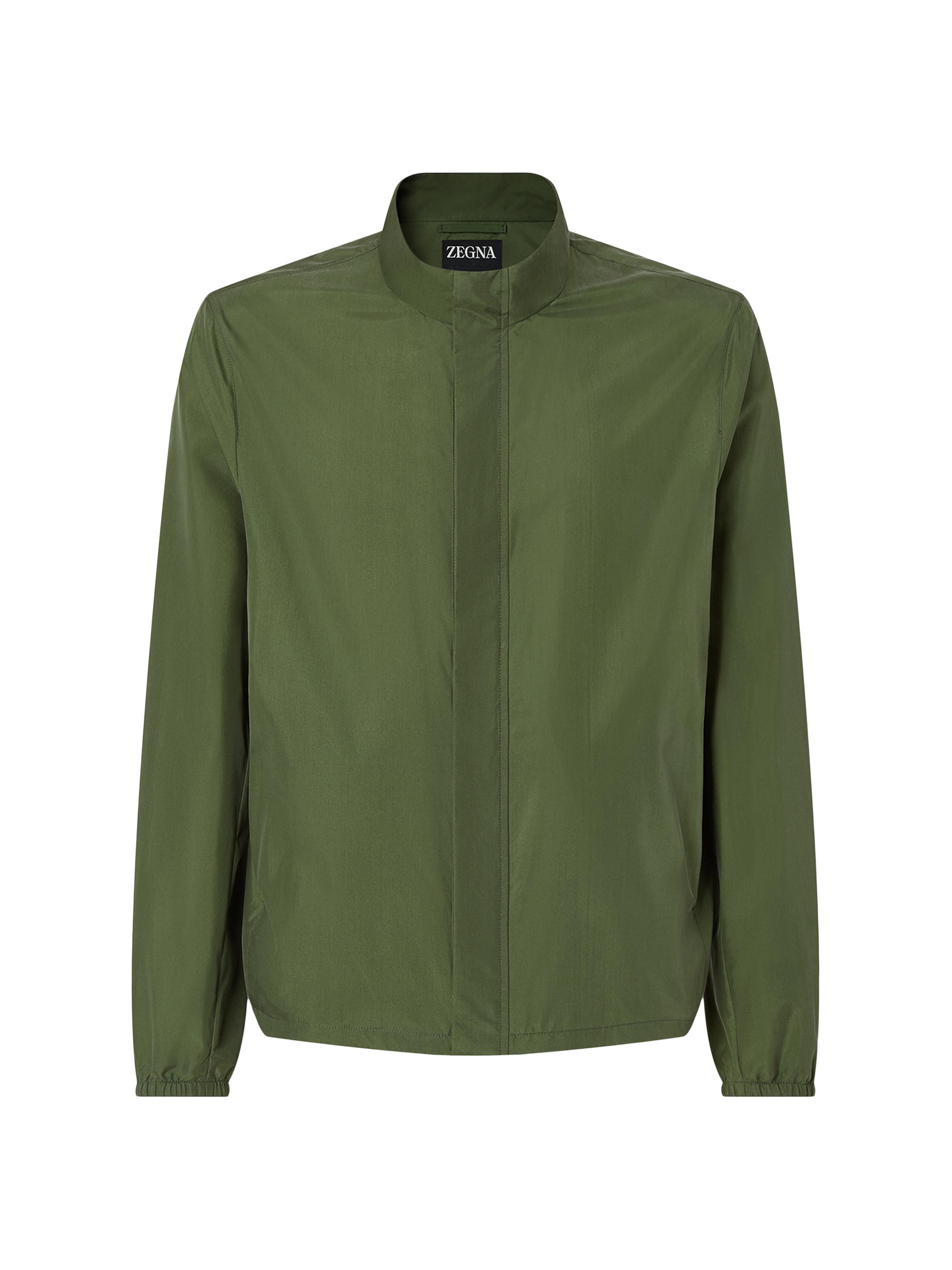 ZEGNA Men's Silk Blouson Jacket - Pine Green