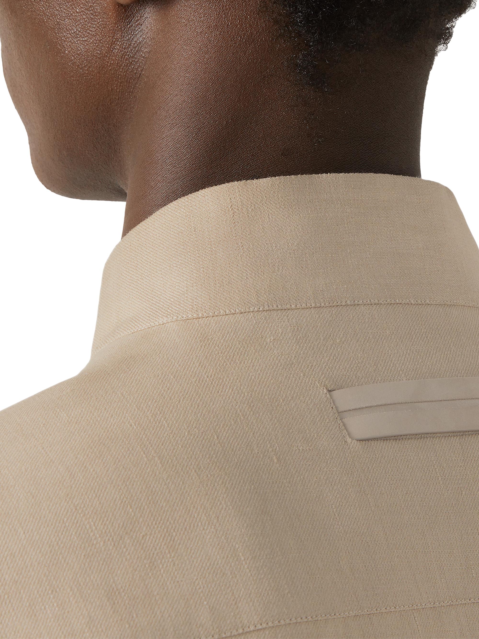 ZEGNA Men's Oasi Lino Overshirt - Light Taupe | Thumbnail 4