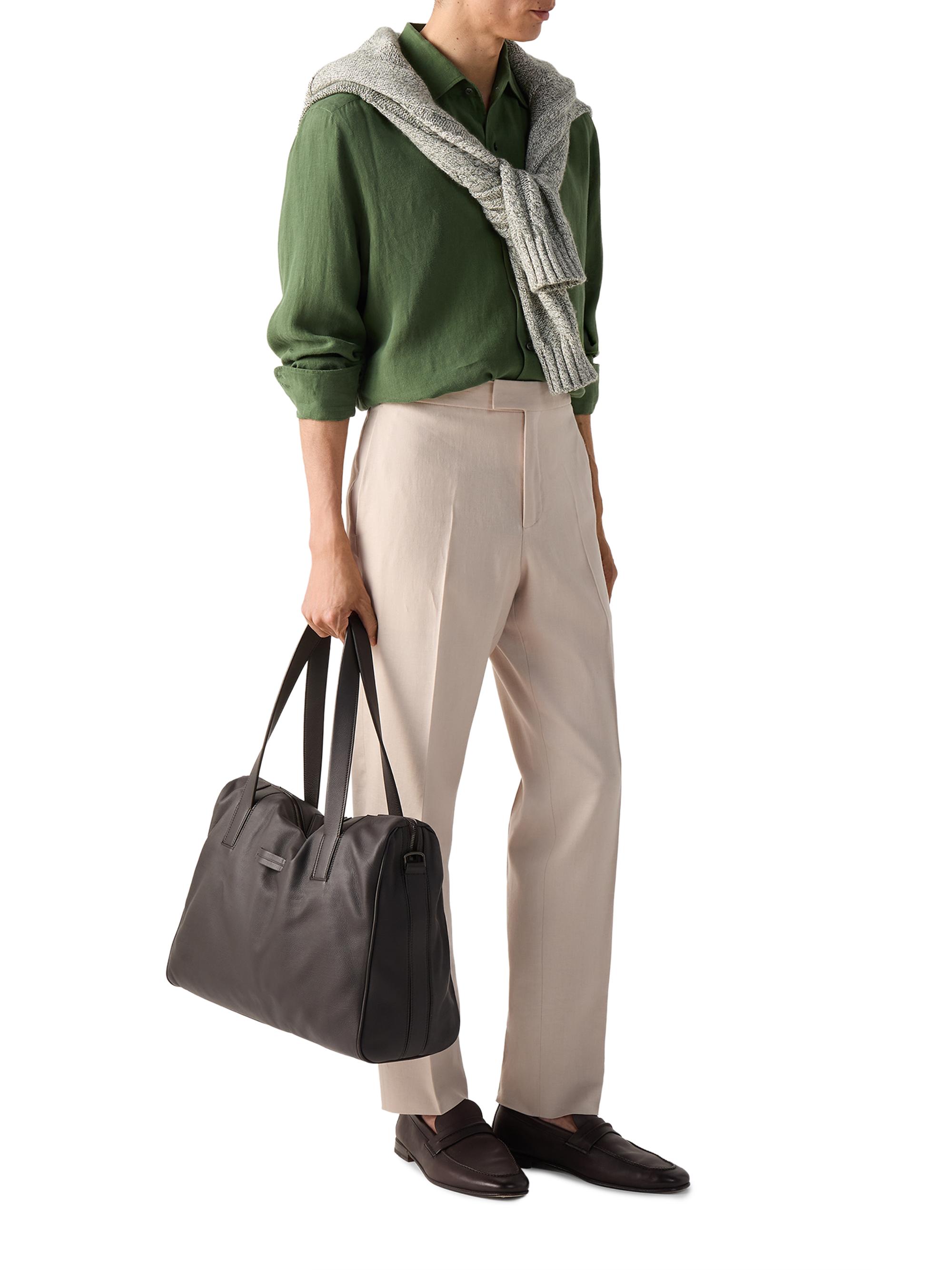 ZEGNA Men's Oasi Lino Shirt - Pine Green | Thumbnail 5