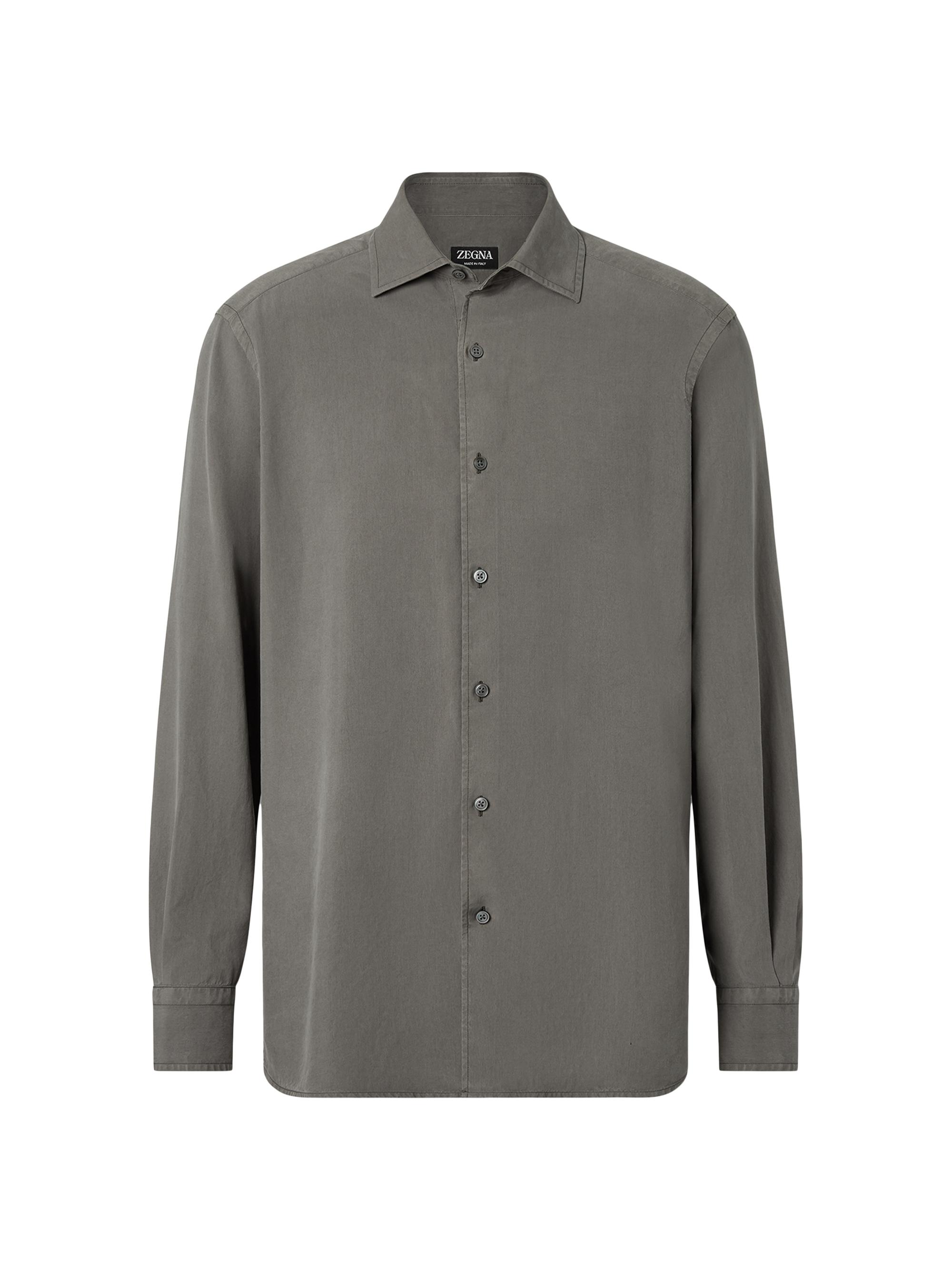 ZEGNA Men's Silk Button-Front Shirt - Dark Indigo Blue