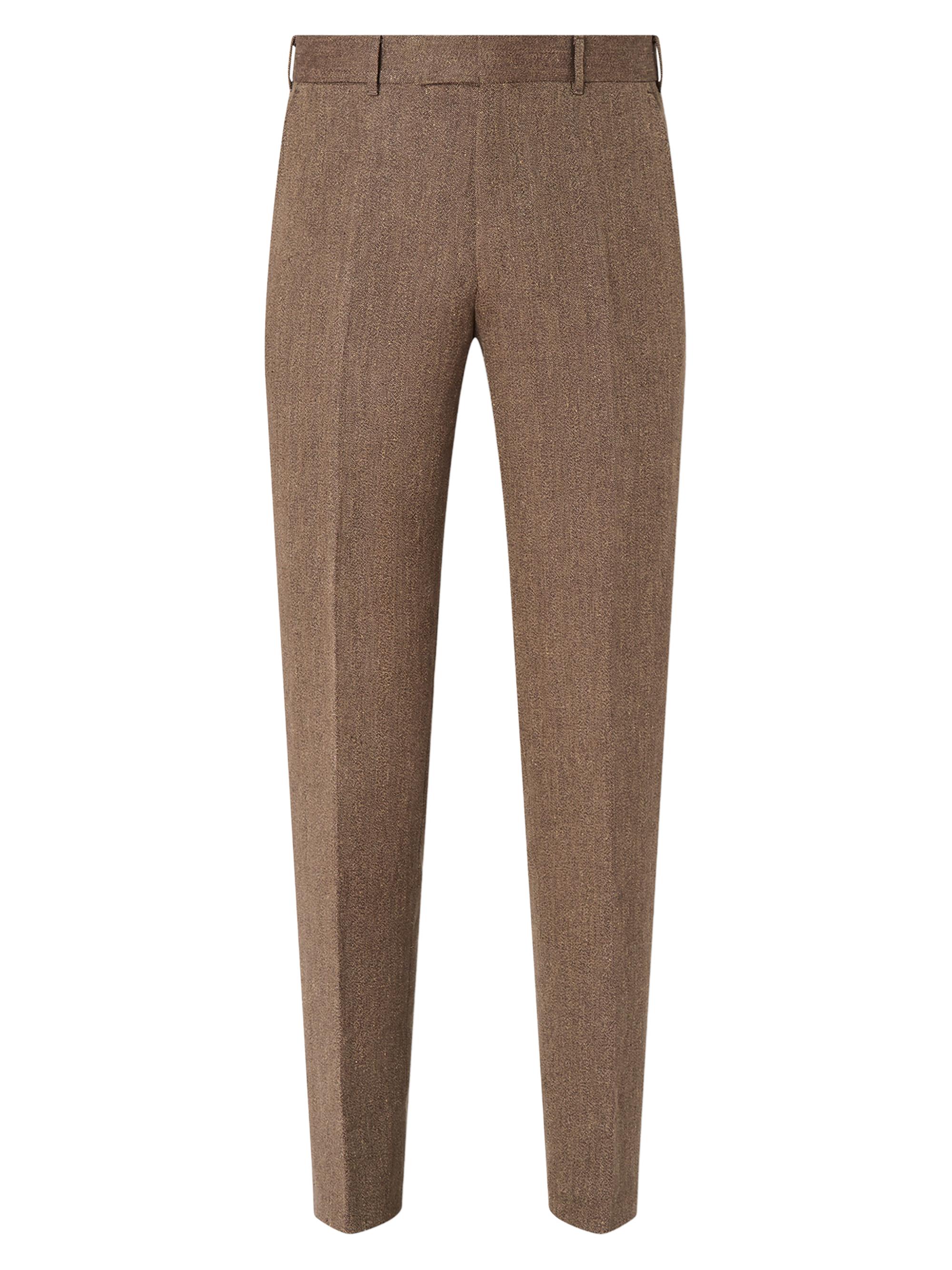 ZEGNA Men's Oasi Lino Pants - Dark Taupe