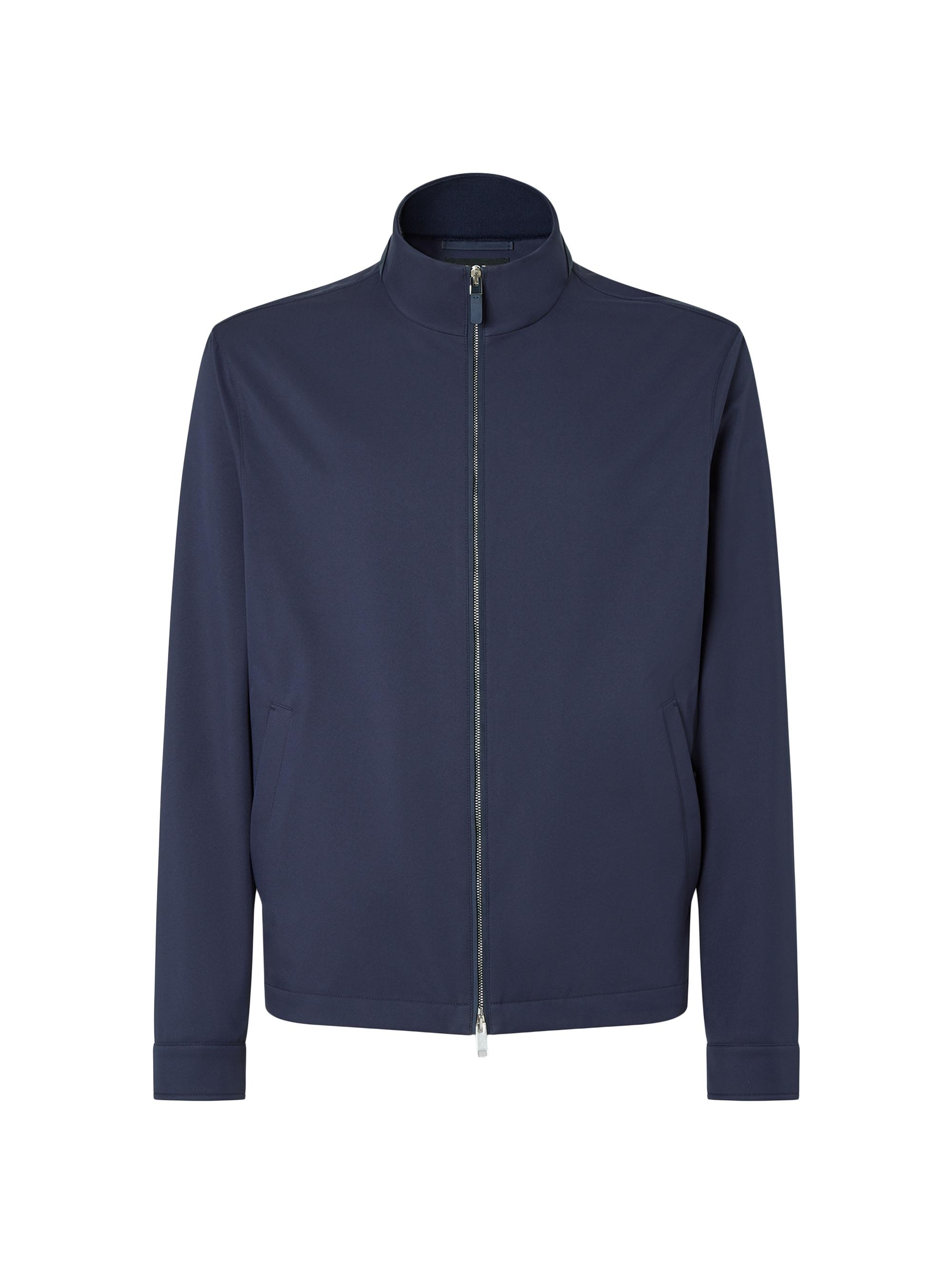 ZEGNA Men's Microfiber Motorin 100CC Blouson Jacket - Dark Indigo Blue