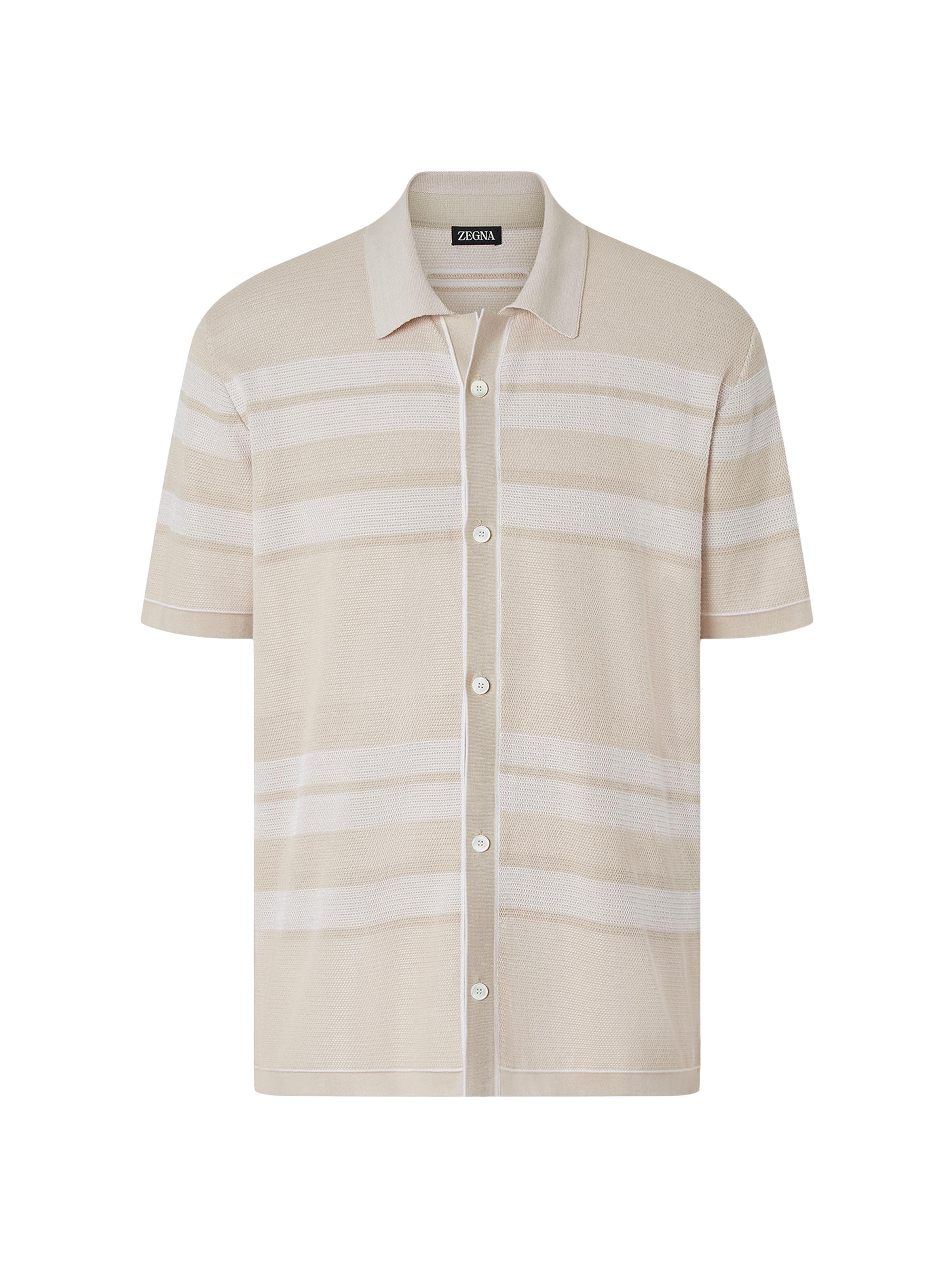 ZEGNA Men's Cotton and Silk Shirt -  White
