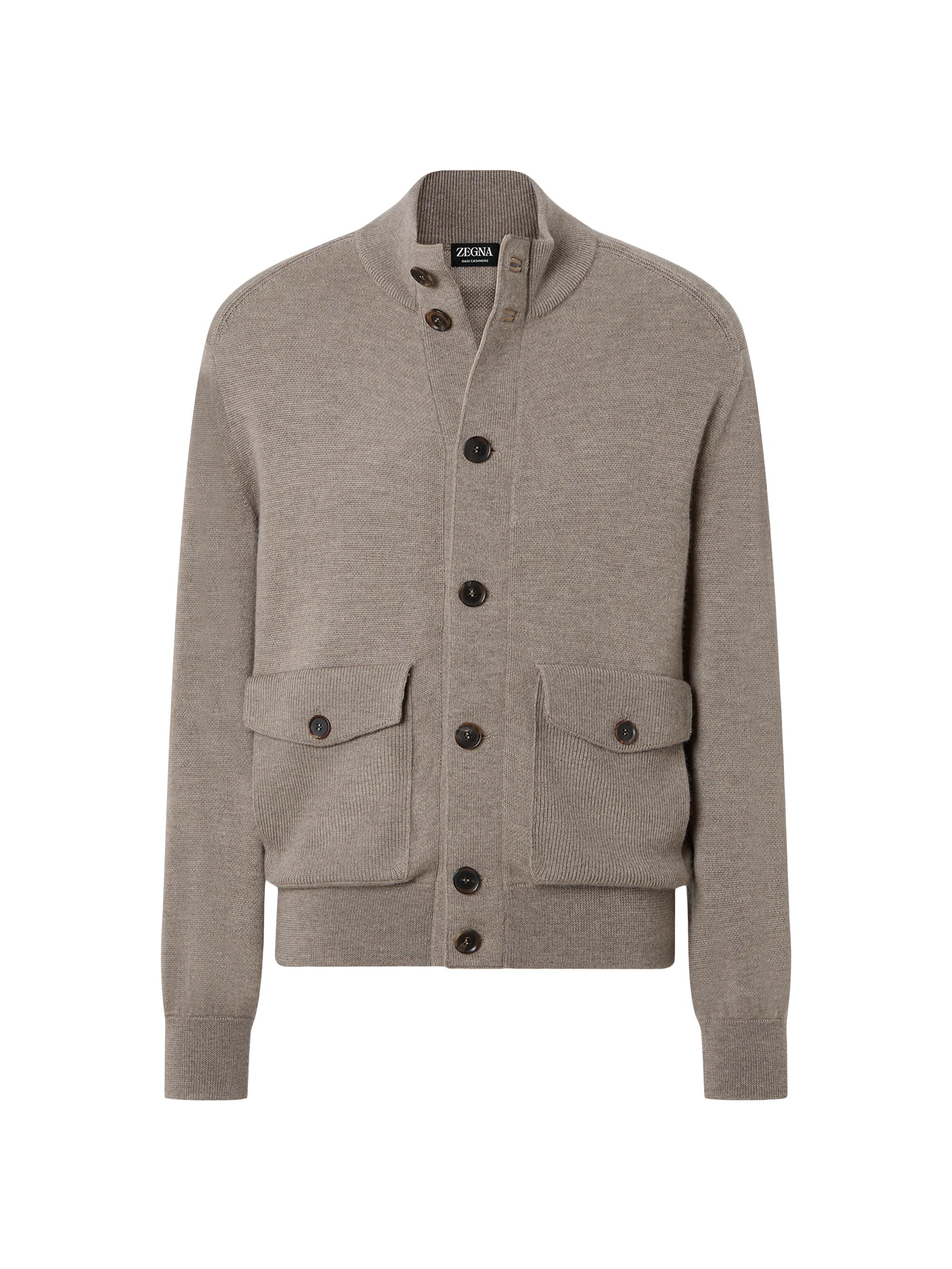 ZEGNA Men's Cashmere Blouson Jacket - Light Taupe