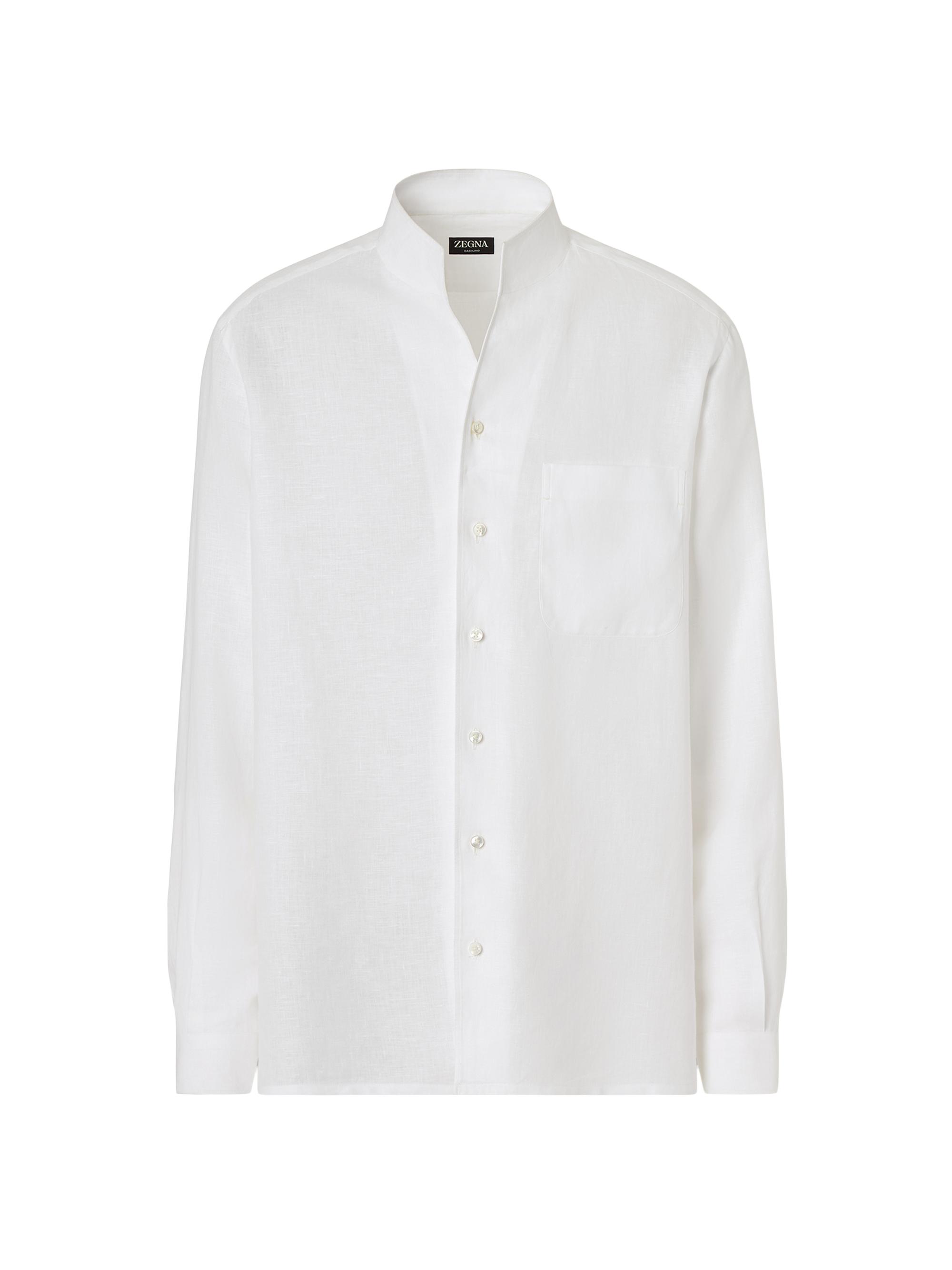 ZEGNA Men's Oasi Lino Shirt - White