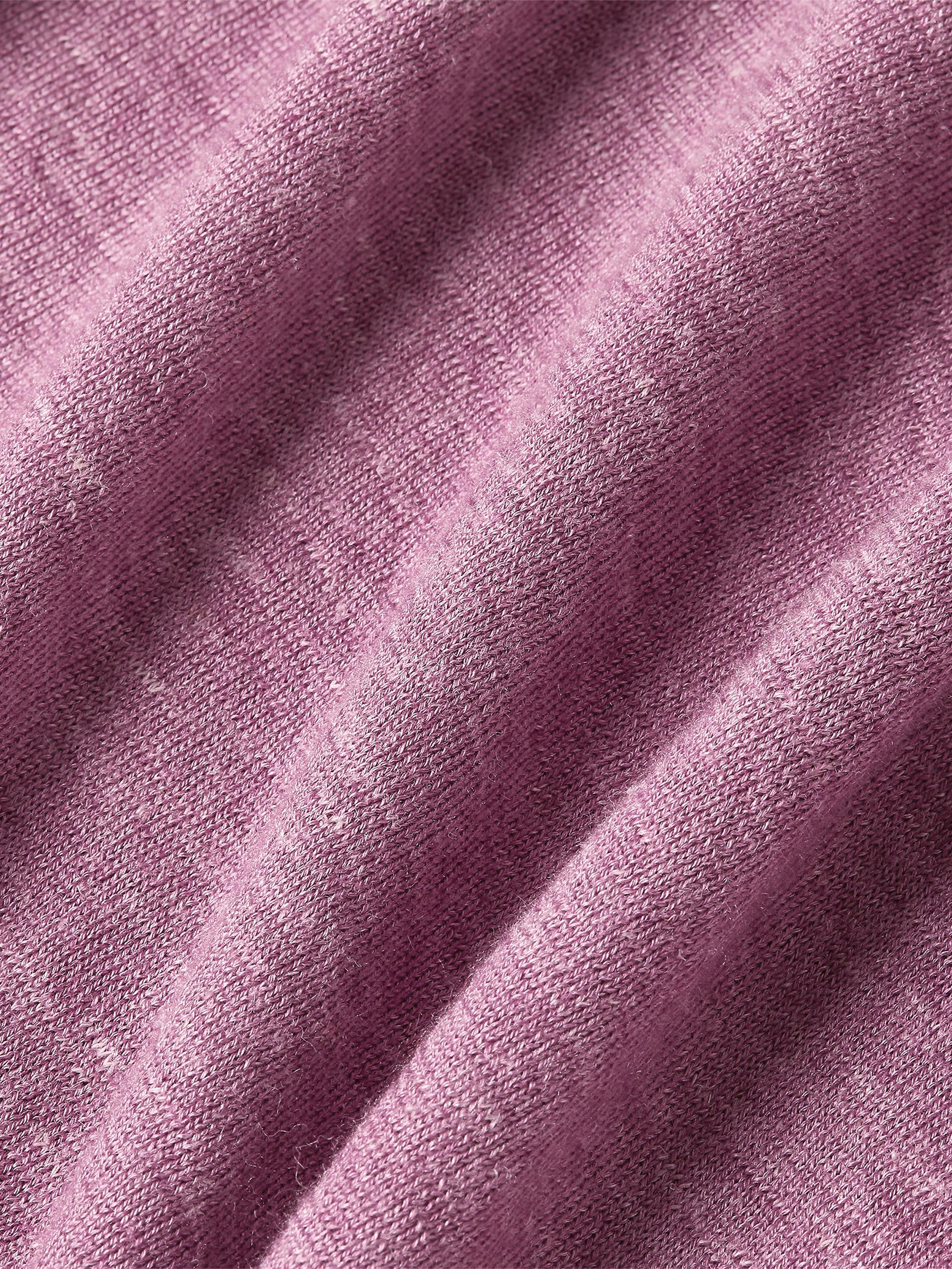 ZEGNA Men's Silk Cashmere and Linen Crewneck Sweater - Pink Melange | Thumbnail 5