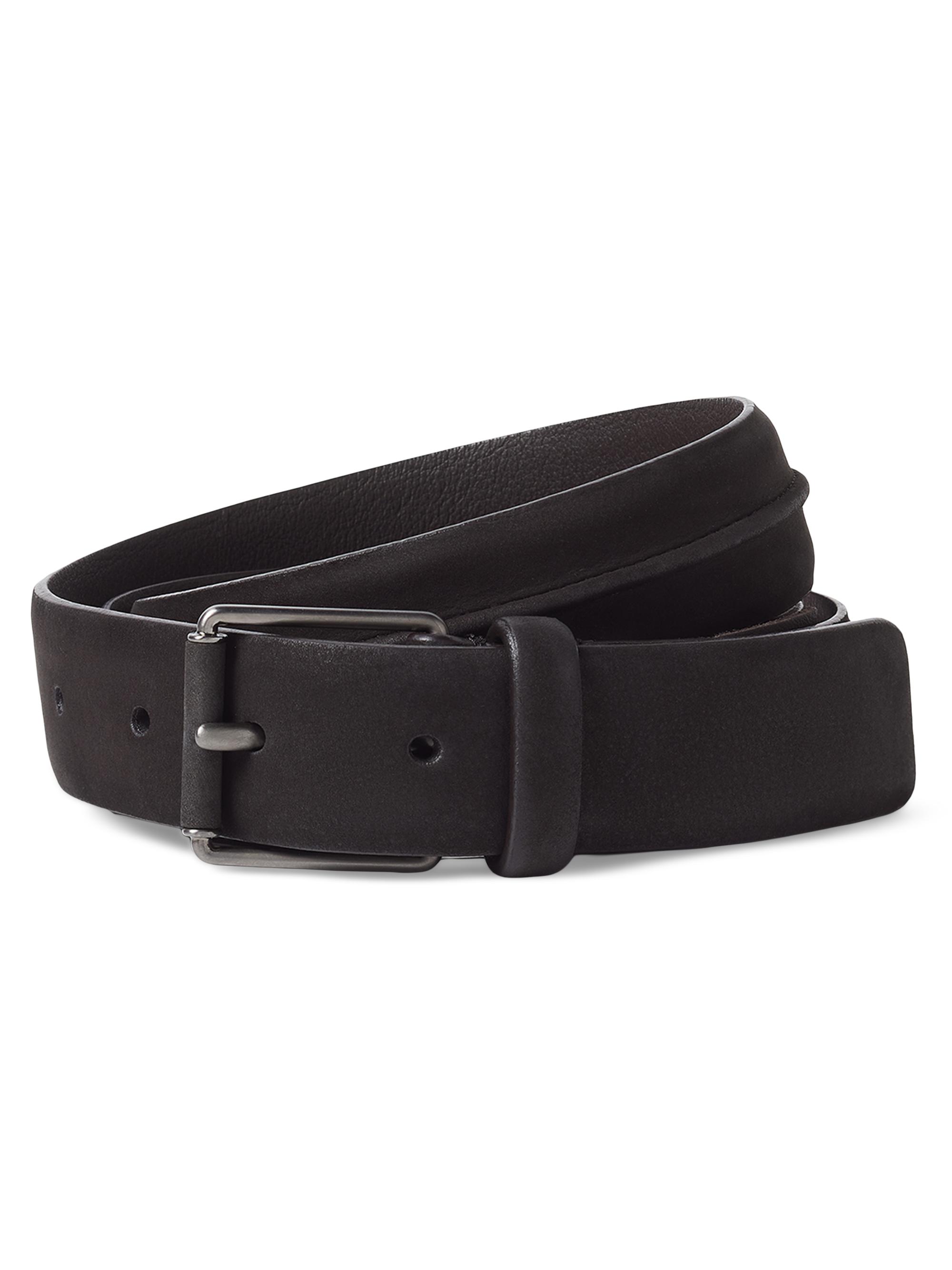 ZEGNA Men's Nubuck Belt - Dark Brown