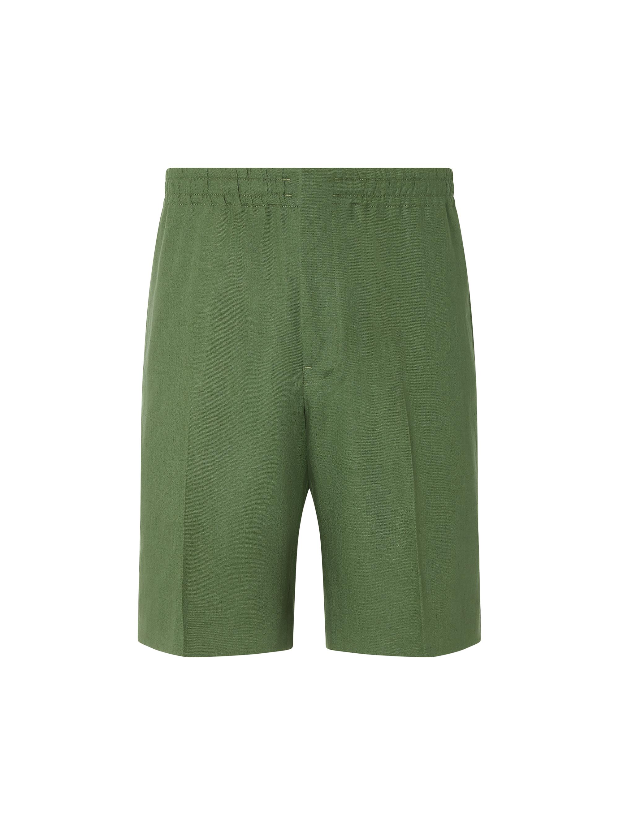 ZEGNA Men's Oasi Lino Shorts - Pine Green