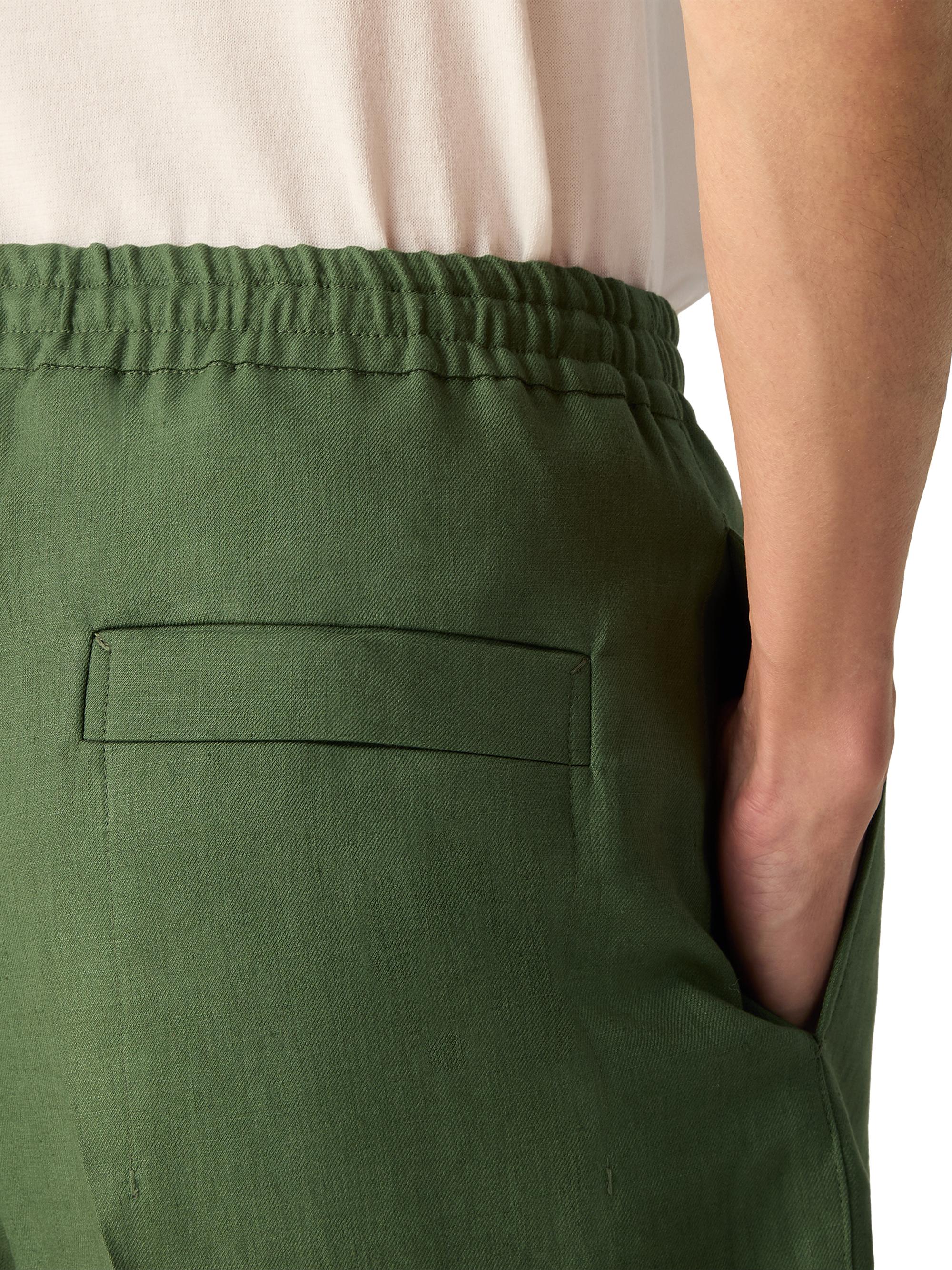 ZEGNA Men's Oasi Lino Shorts - Pine Green | Thumbnail 5