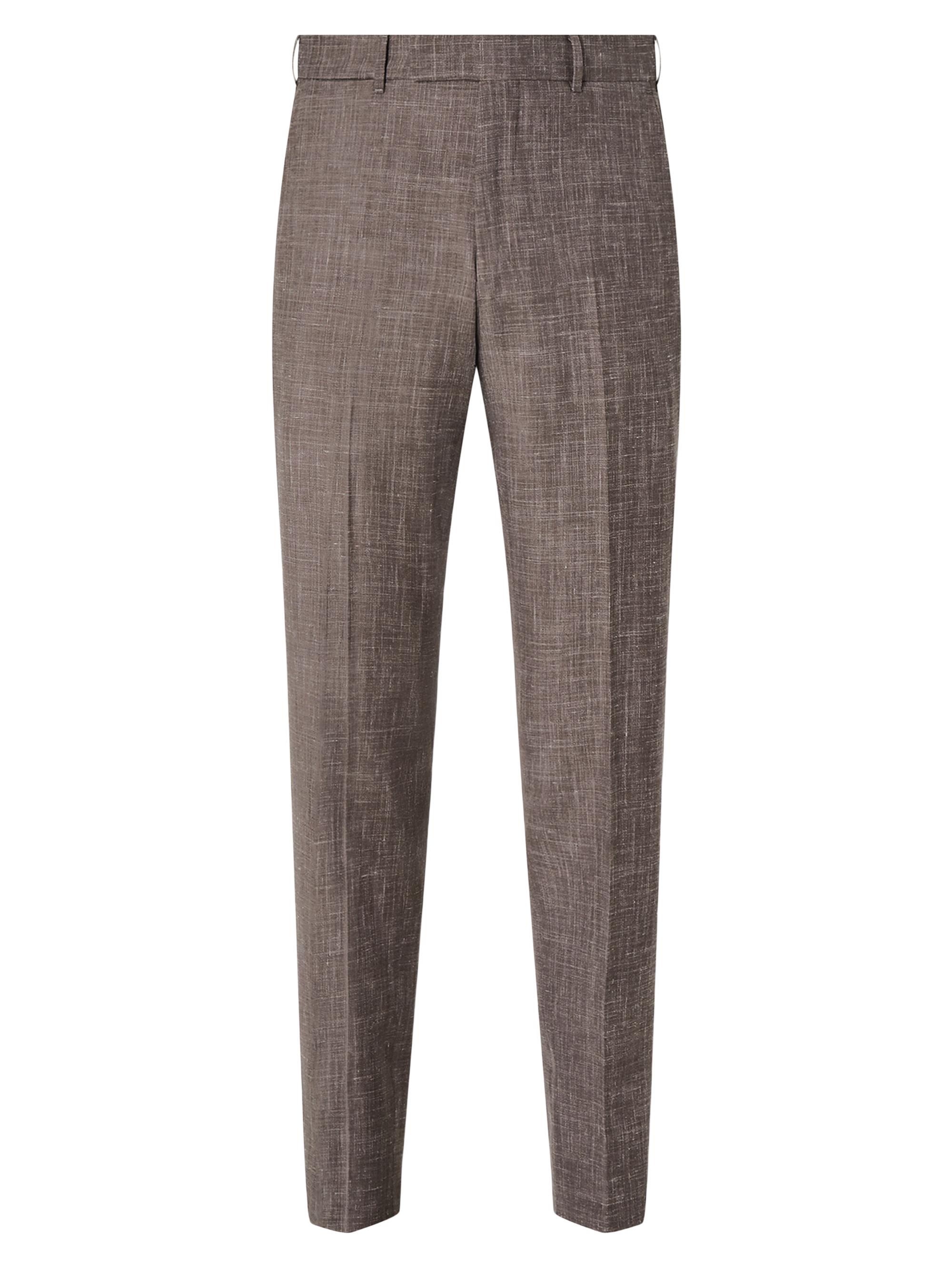 ZEGNA Men's Crossover Wool Silk and Linen Pants - Brown