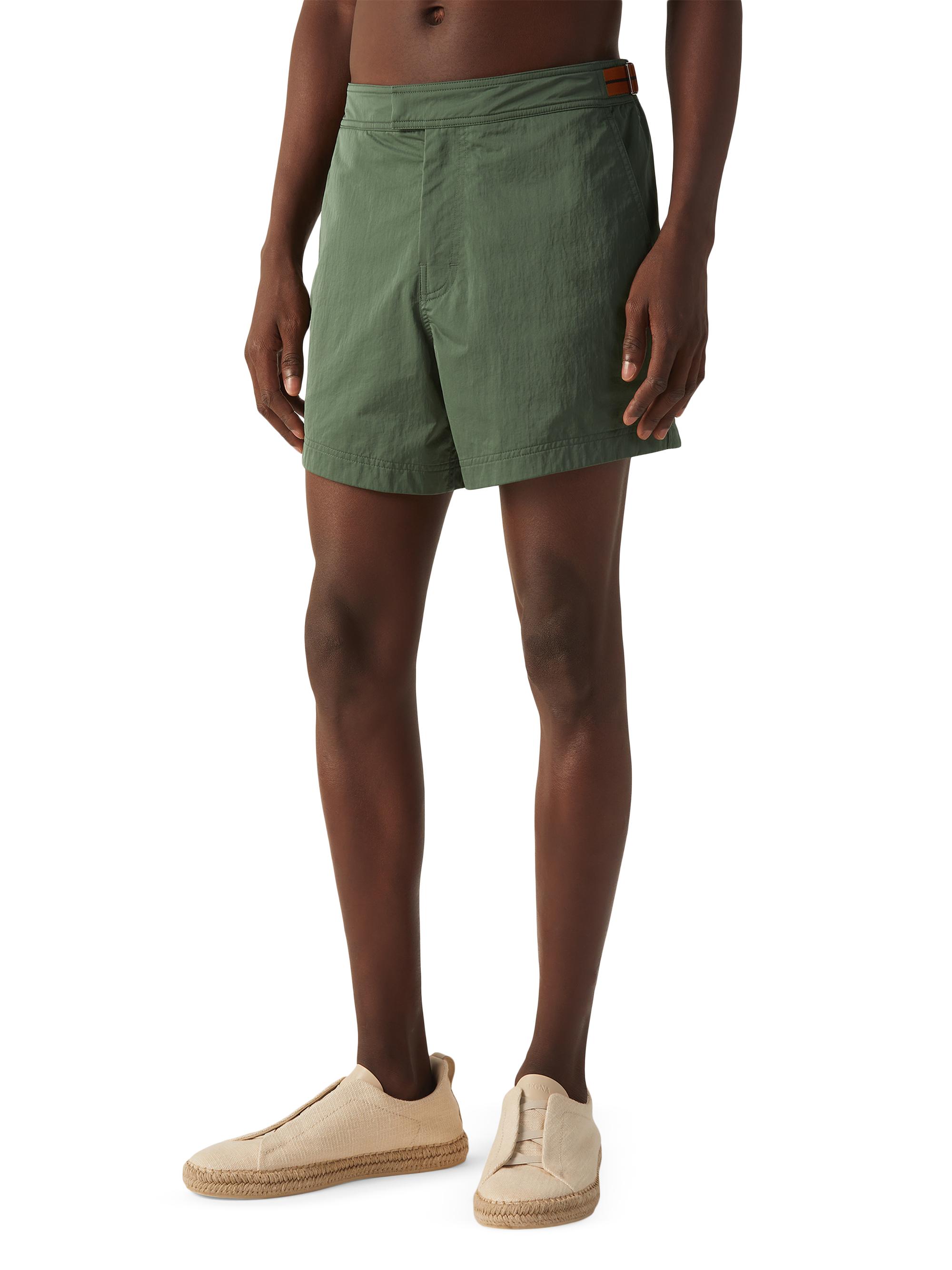 ZEGNA Men's 232 Road Brand Mark Rio Swim Trunks - Pine Green | Thumbnail 2
