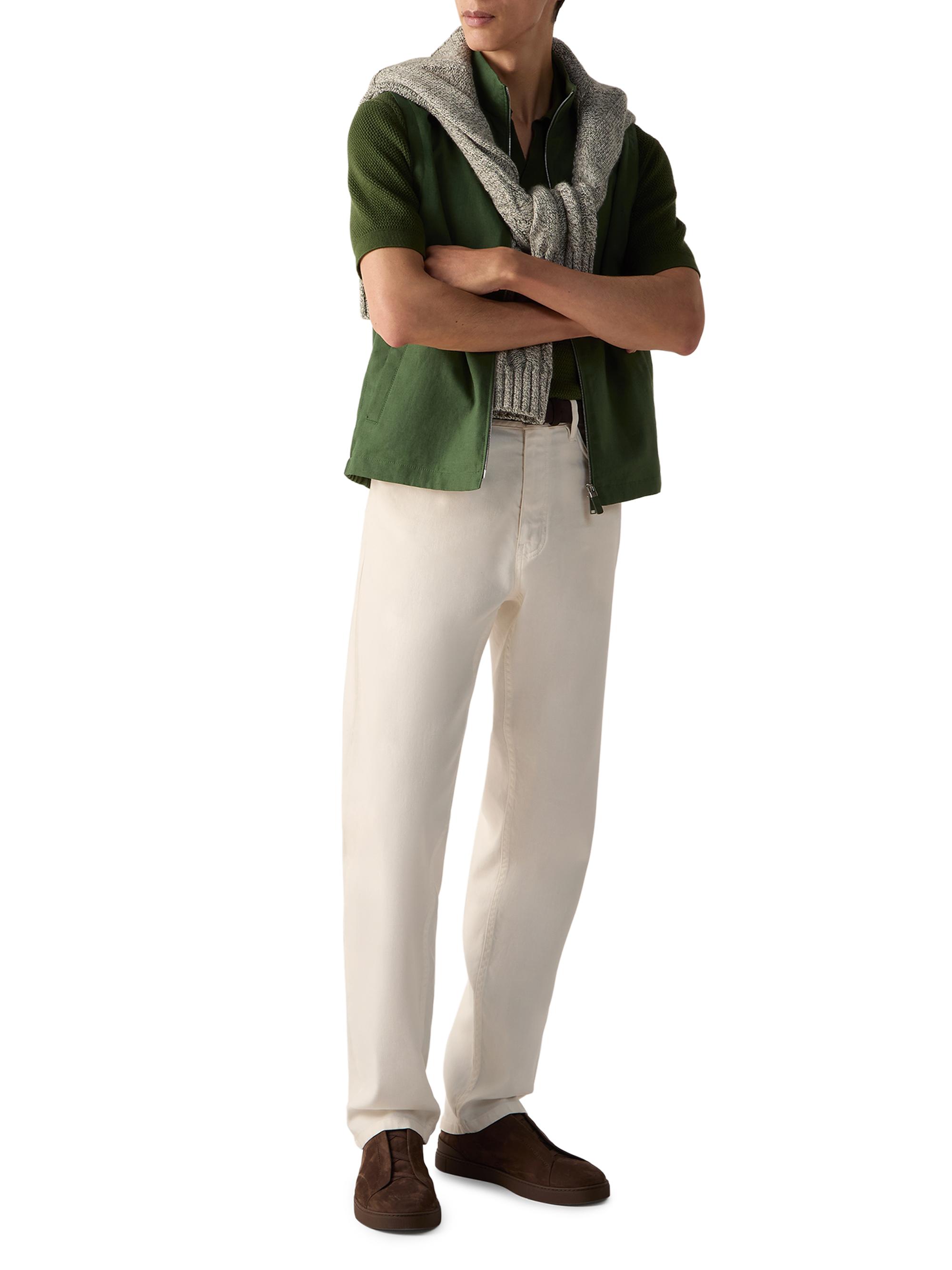 ZEGNA Men's Oasi Lino Vest - Pine Green | Thumbnail 6