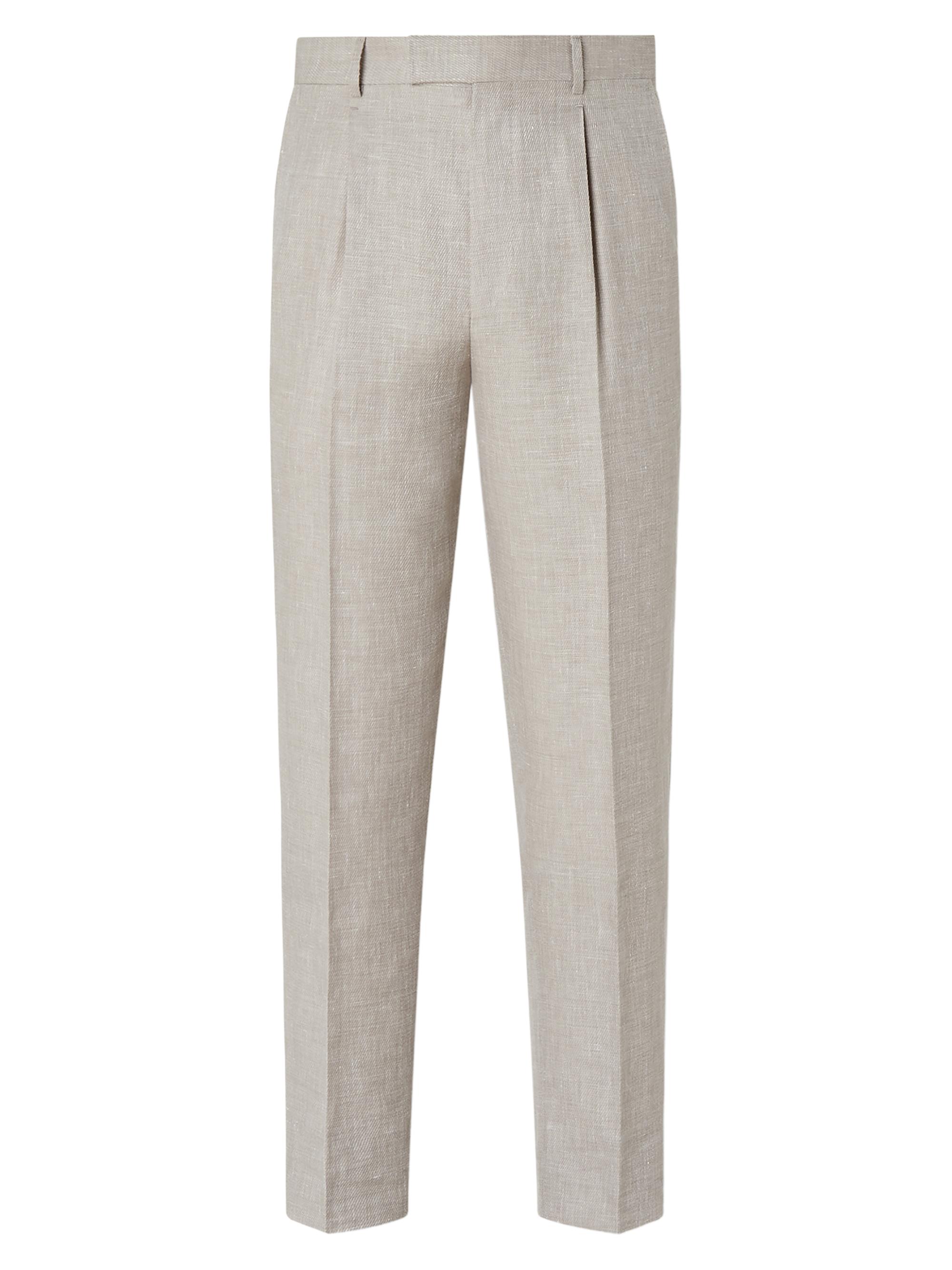 ZEGNA Men's Crossover Wool Linen and Silk Pants - Light Beige