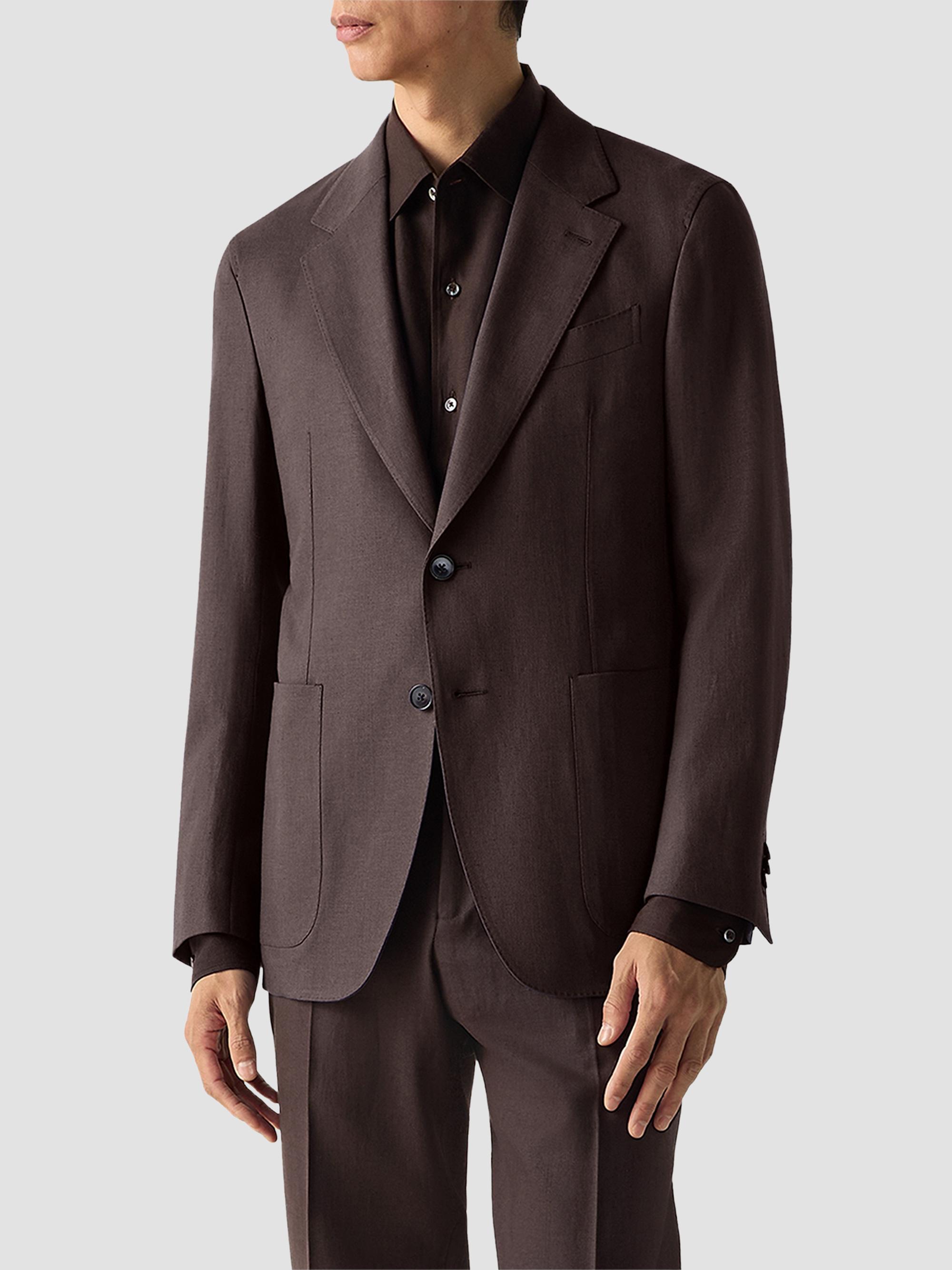 ZEGNA Men's Oasi Lino Jacket - Dark Brown