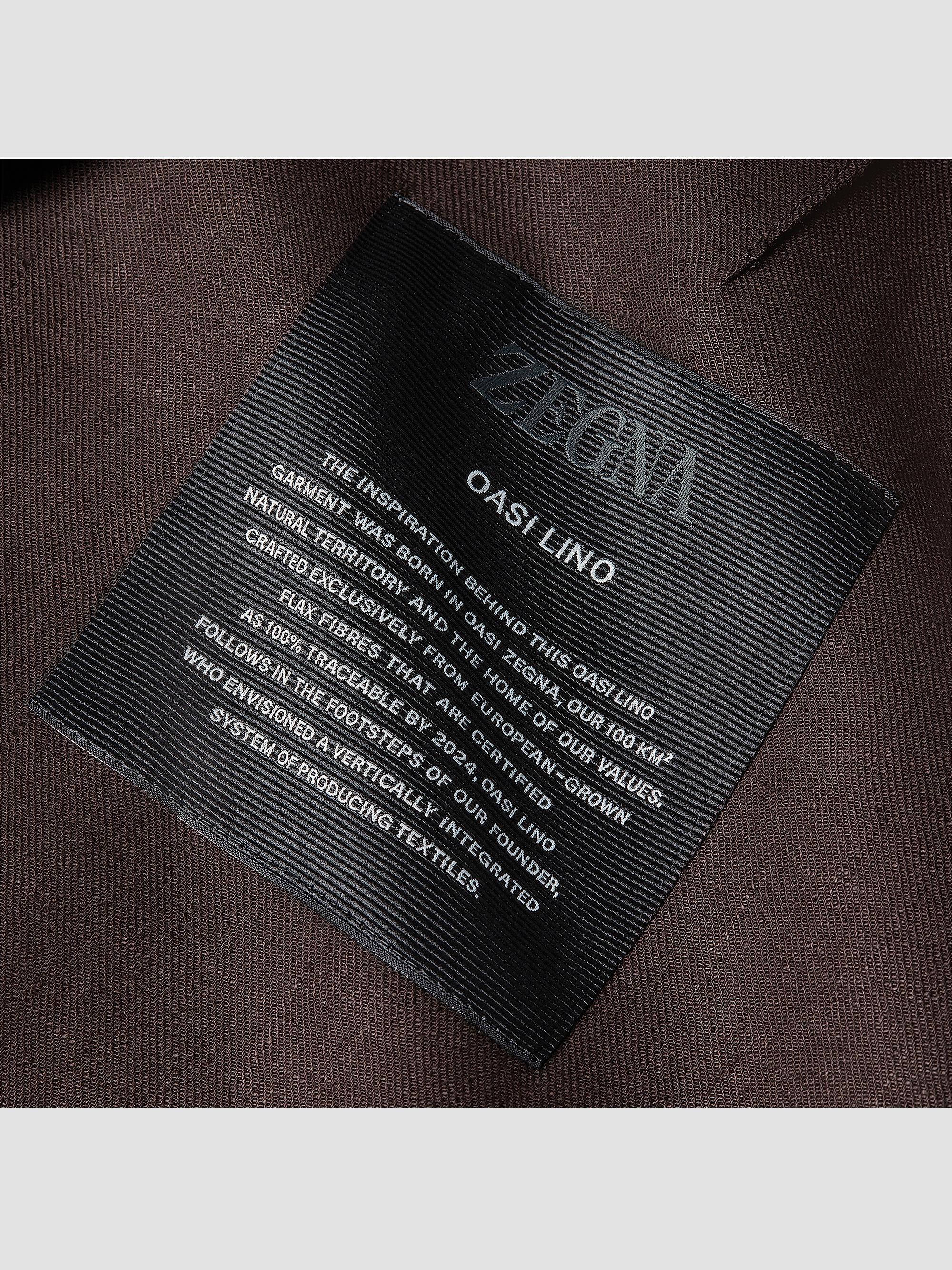 ZEGNA Men's Oasi Lino Jacket - Dark Brown | Thumbnail 6