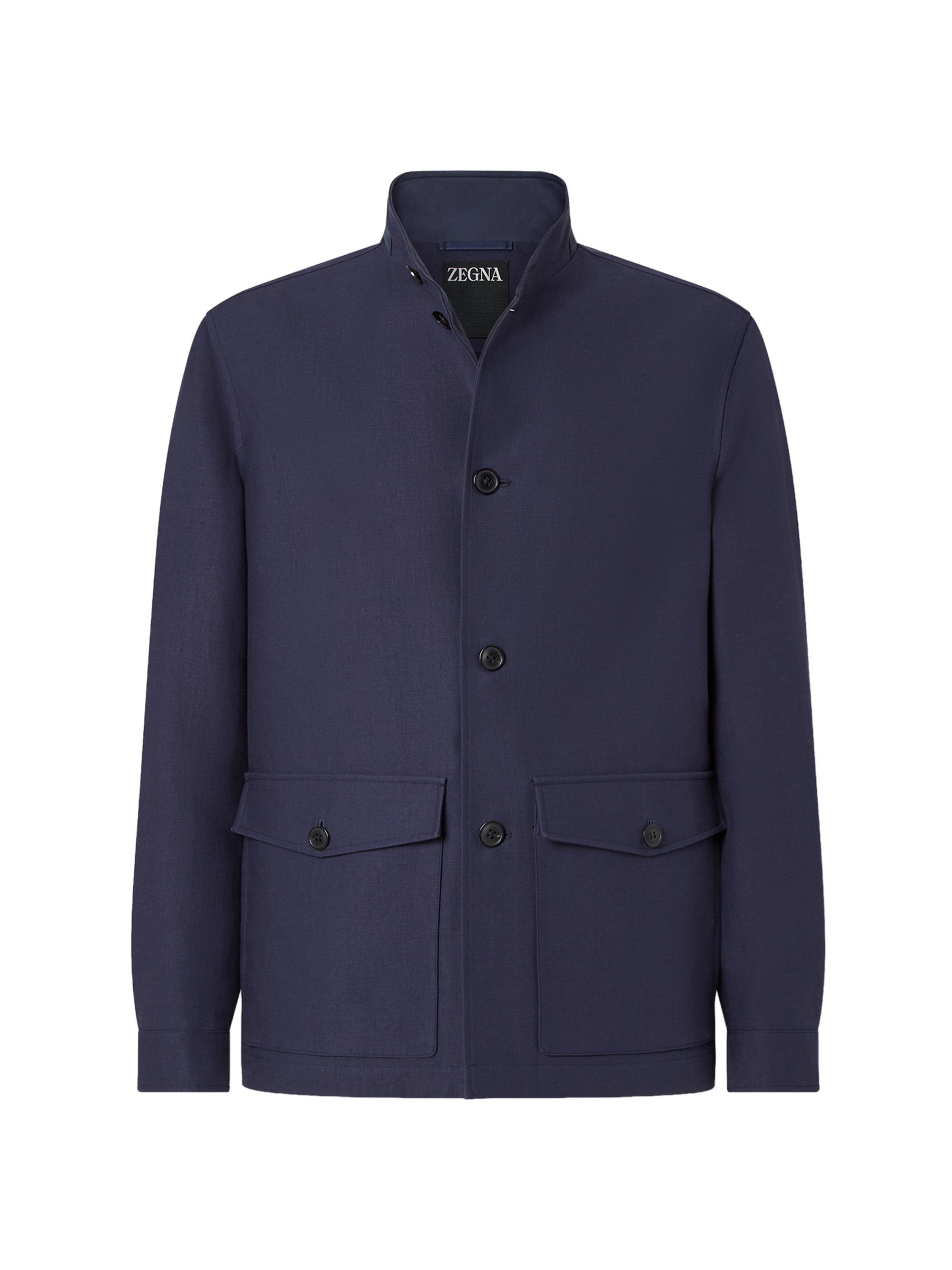 ZEGNA Men's Cotton and Hemp Chore Coat - Dark Indigo Blue