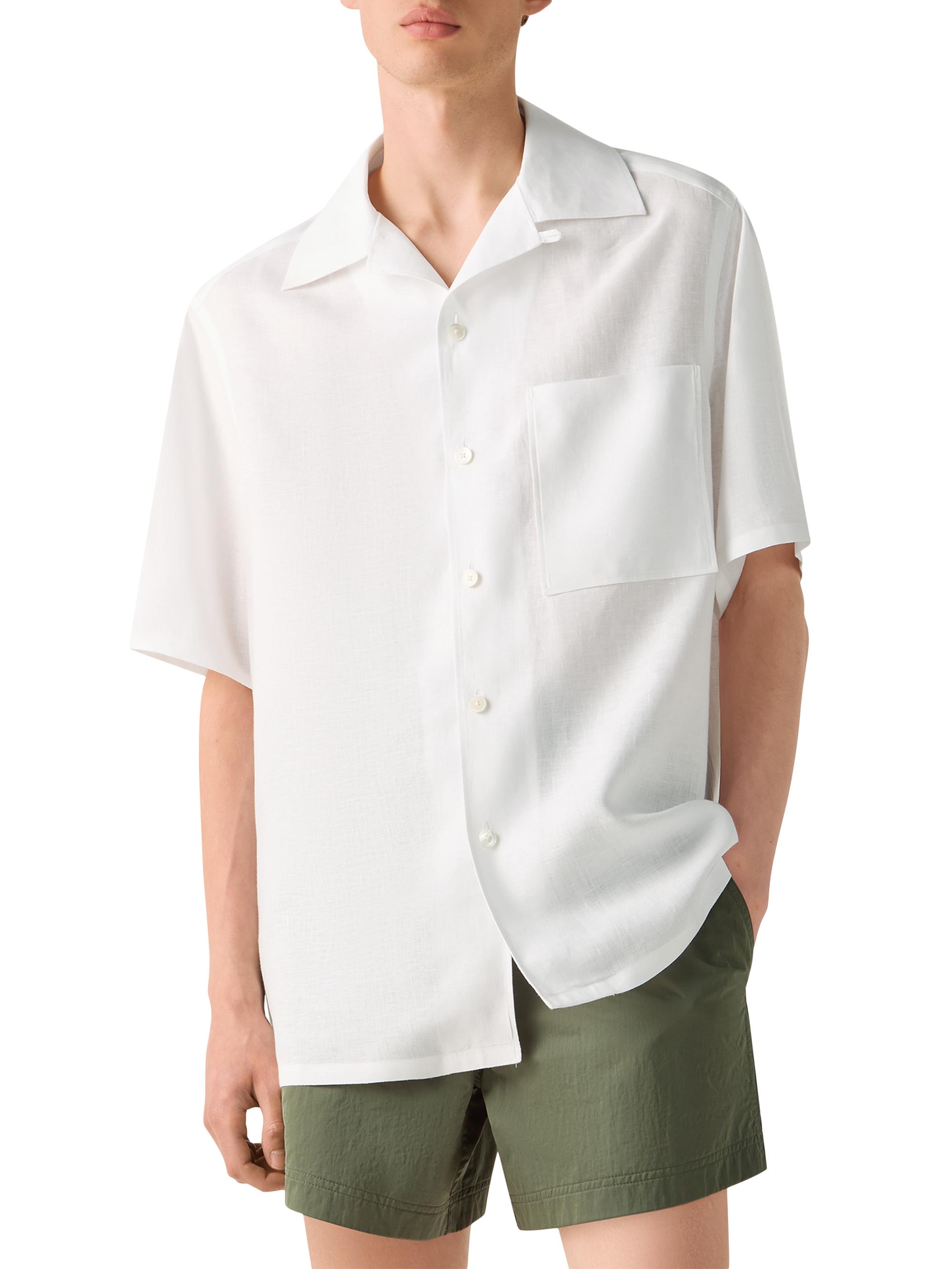 ZEGNA Men's Oasi Lino Shirt - White | Thumbnail 2