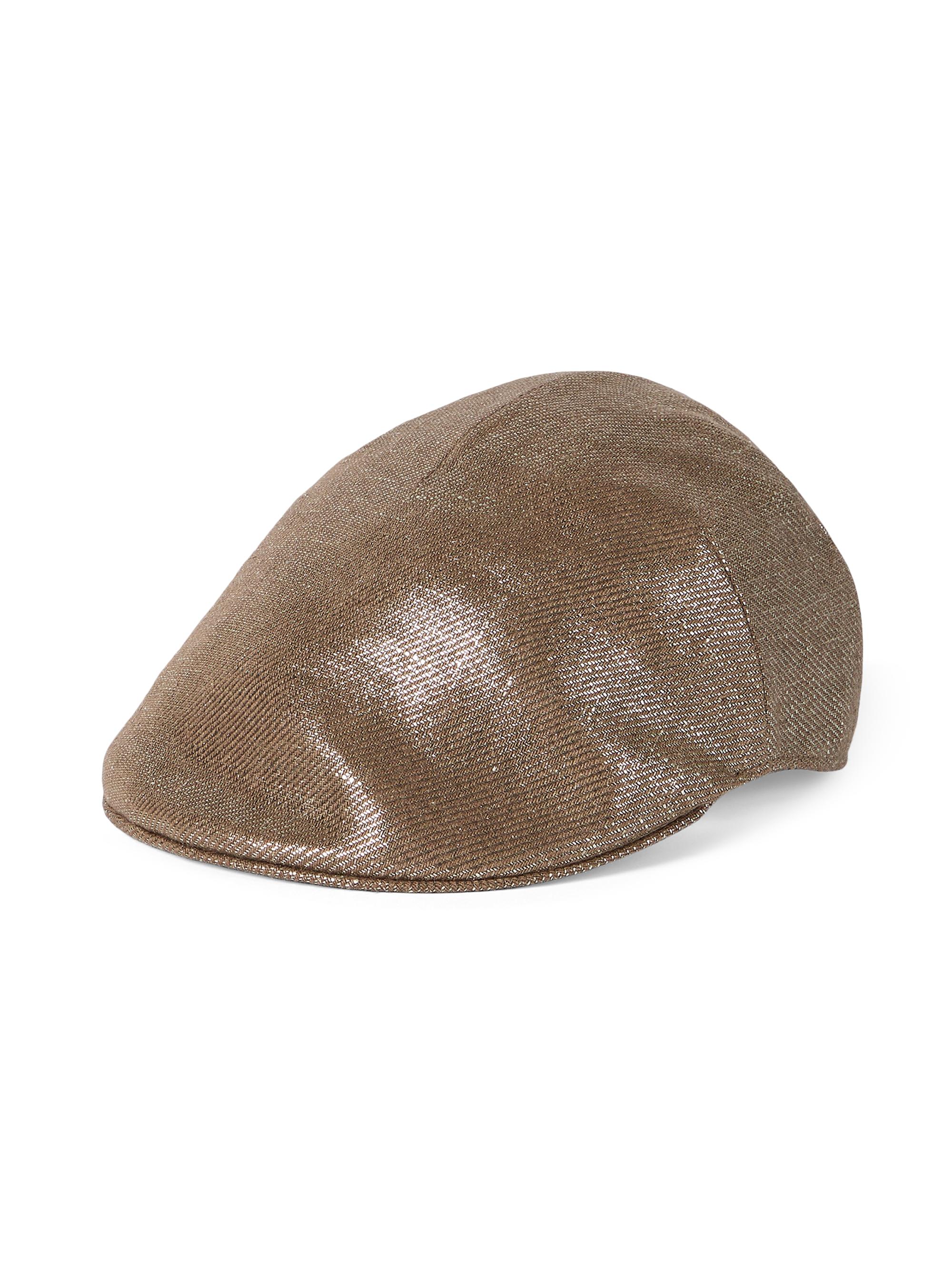 Brunello Cucinelli Women's Sparkling Linen Diagonal Flat Hat - Brown