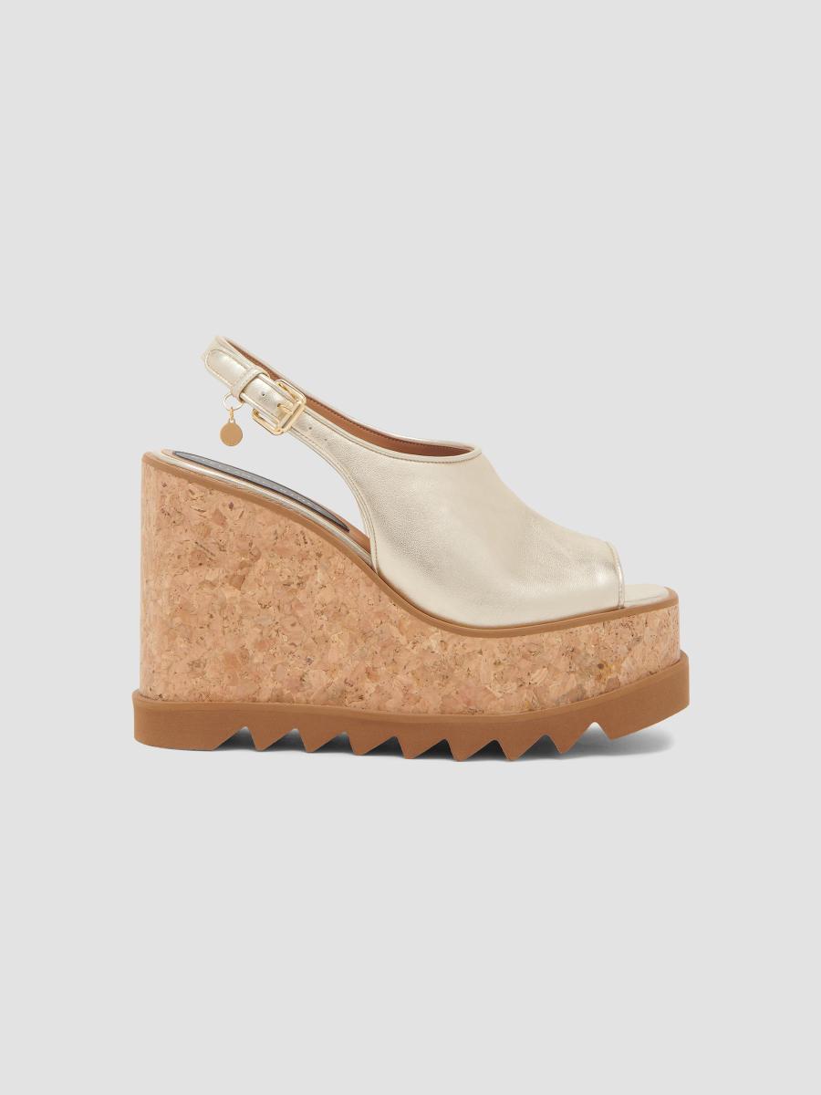 Stella McCartney Sneakelyse 120MM Metallic Leather Platform