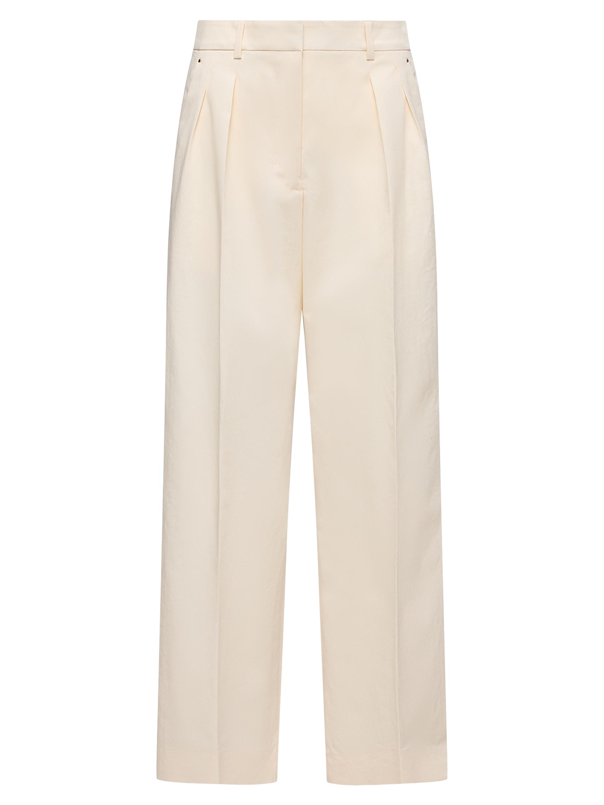 Moncler Women's Tailored Pants in Cotton Gabardine - White