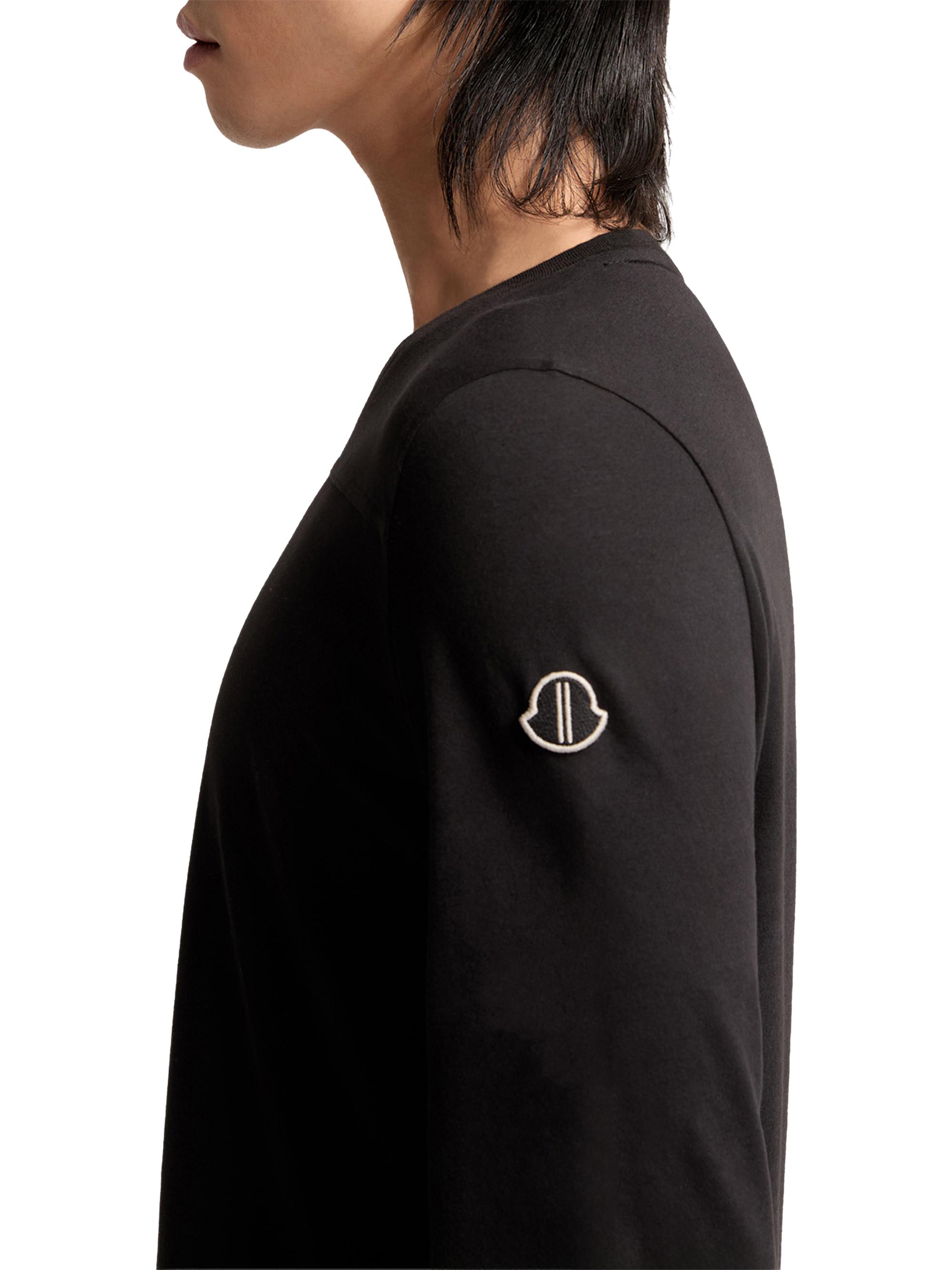 Moncler Women's  + Rick Owens Girder Crew Neck T-Shirt in Cotton - Black | Thumbnail 4
