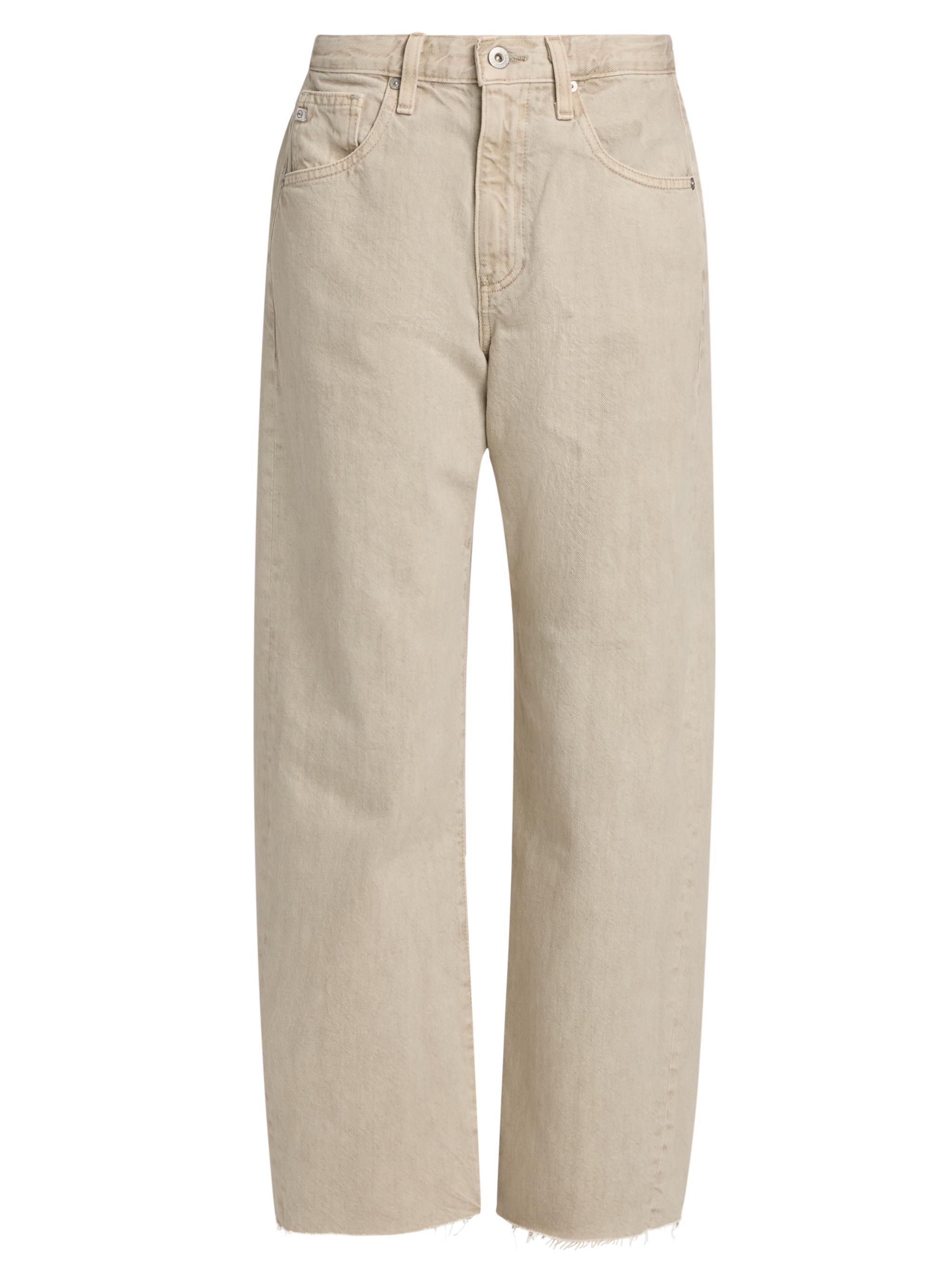 AG Jeans Women's Hattie Crop Barrel Jeans - Sulfur Light Taupe