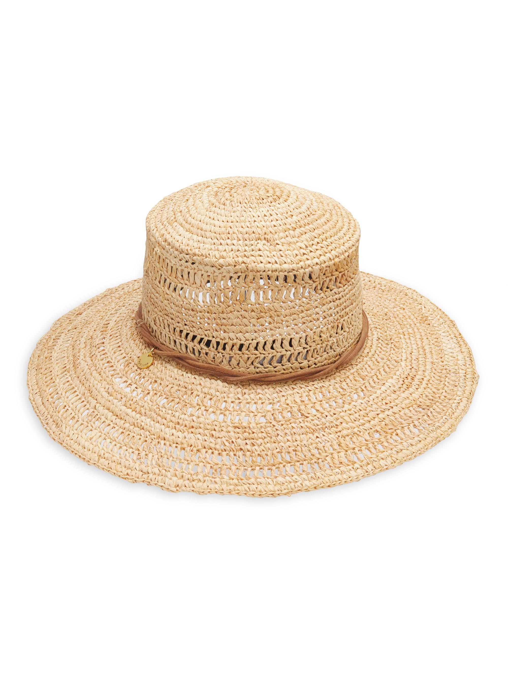 rag & bone Women's Crocheted Raffia Boater Hat - Natural