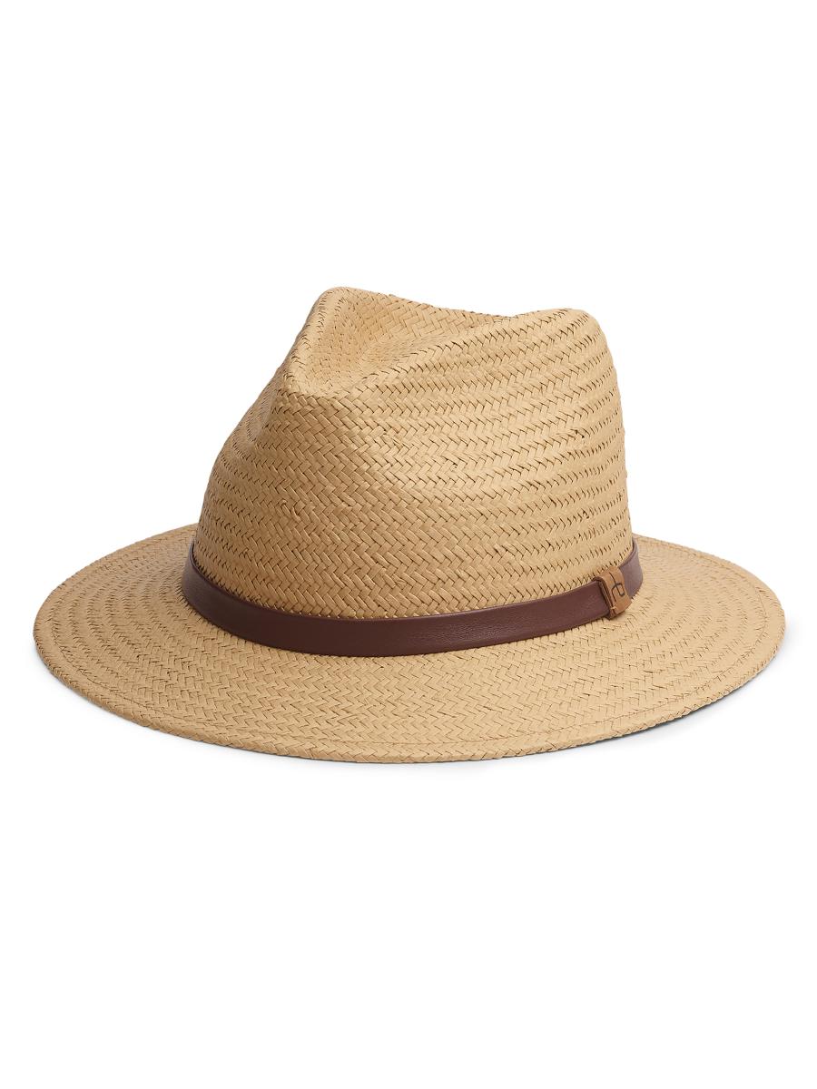 Rag & Bone Women's Packable Straw Fedora In Brown