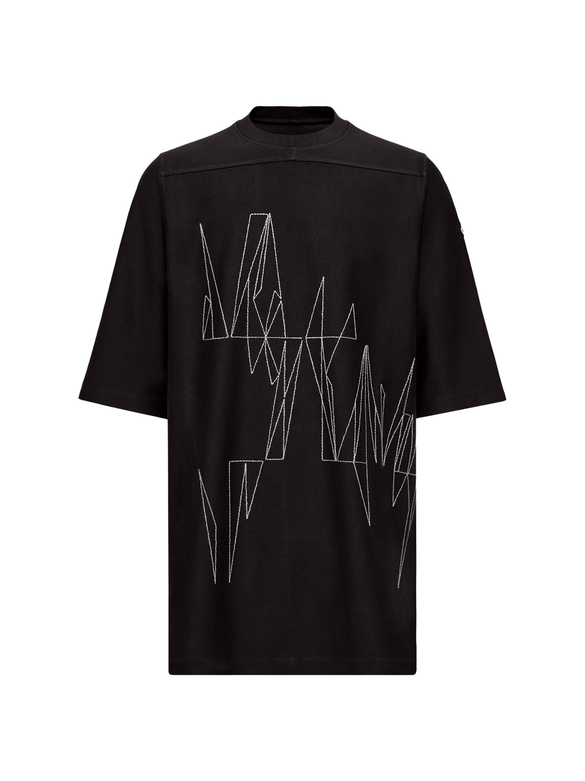Moncler Men's  + Rick Owens Jumbo Crew Neck T-Shirt in Cotton - Black