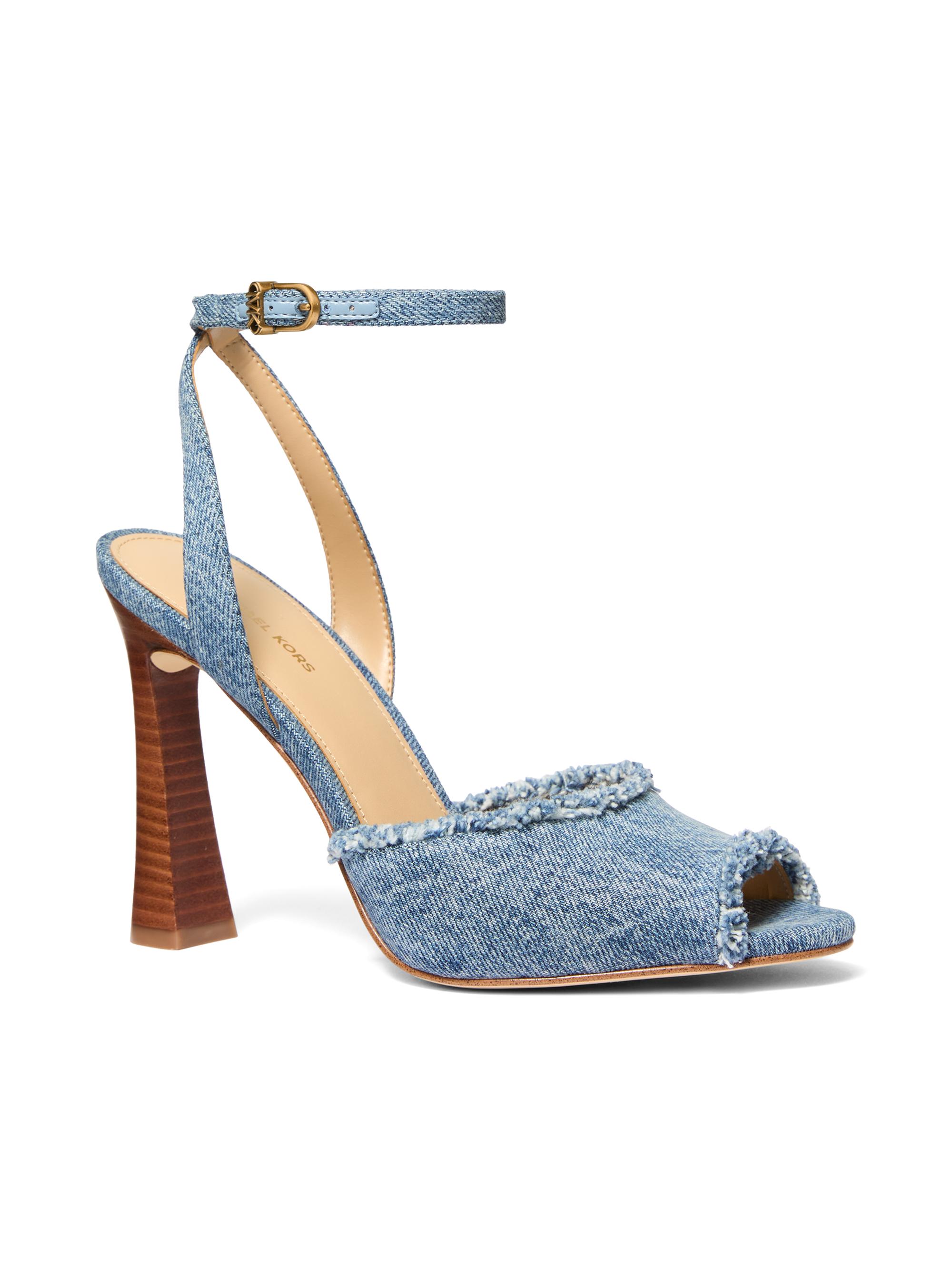 Rosie 100MM Frayed Denim Sandals
