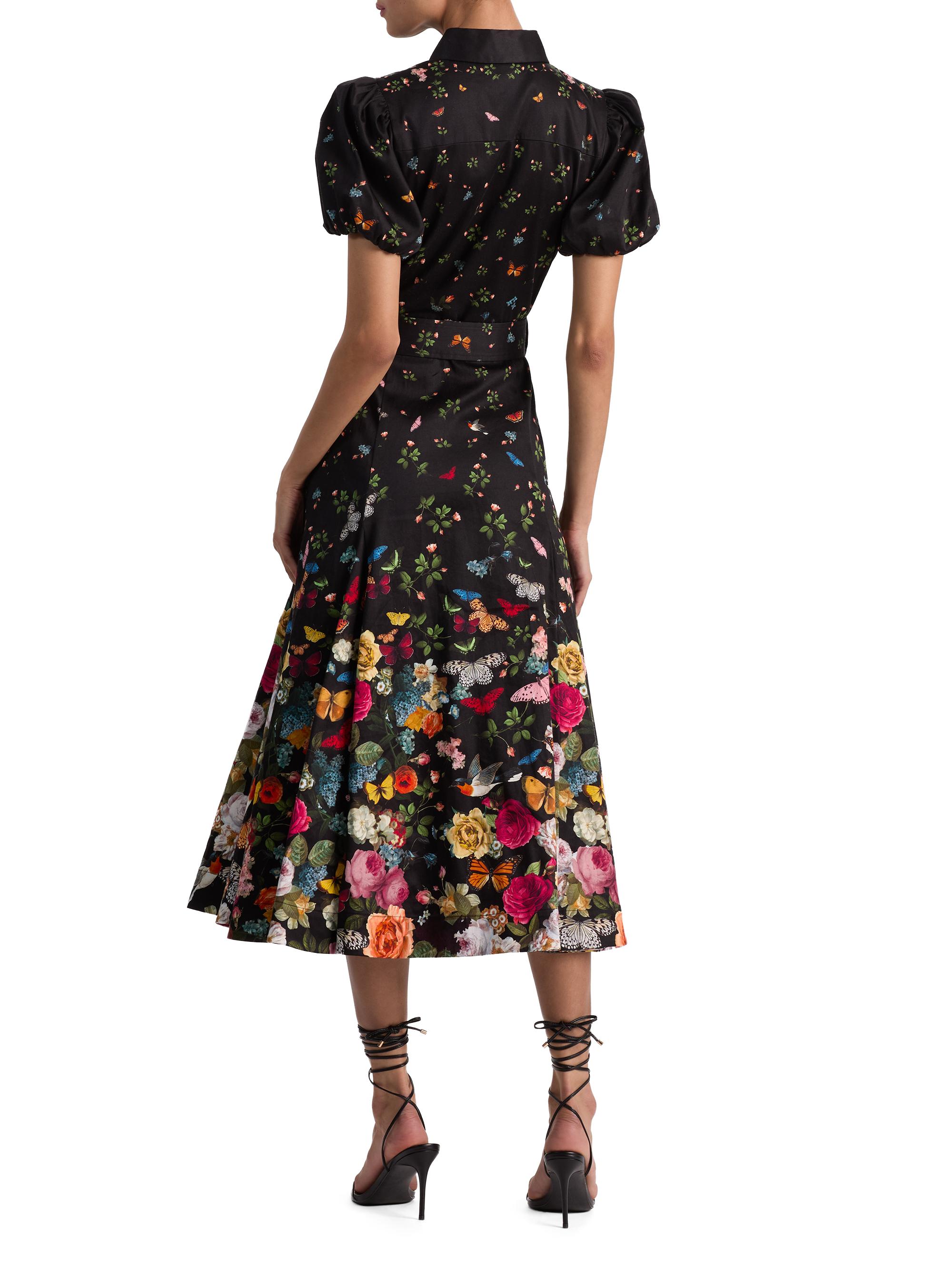 ALICE + OLIVIA Henrietta Floral Belted Shirtdress | Saks Fifth Avenue