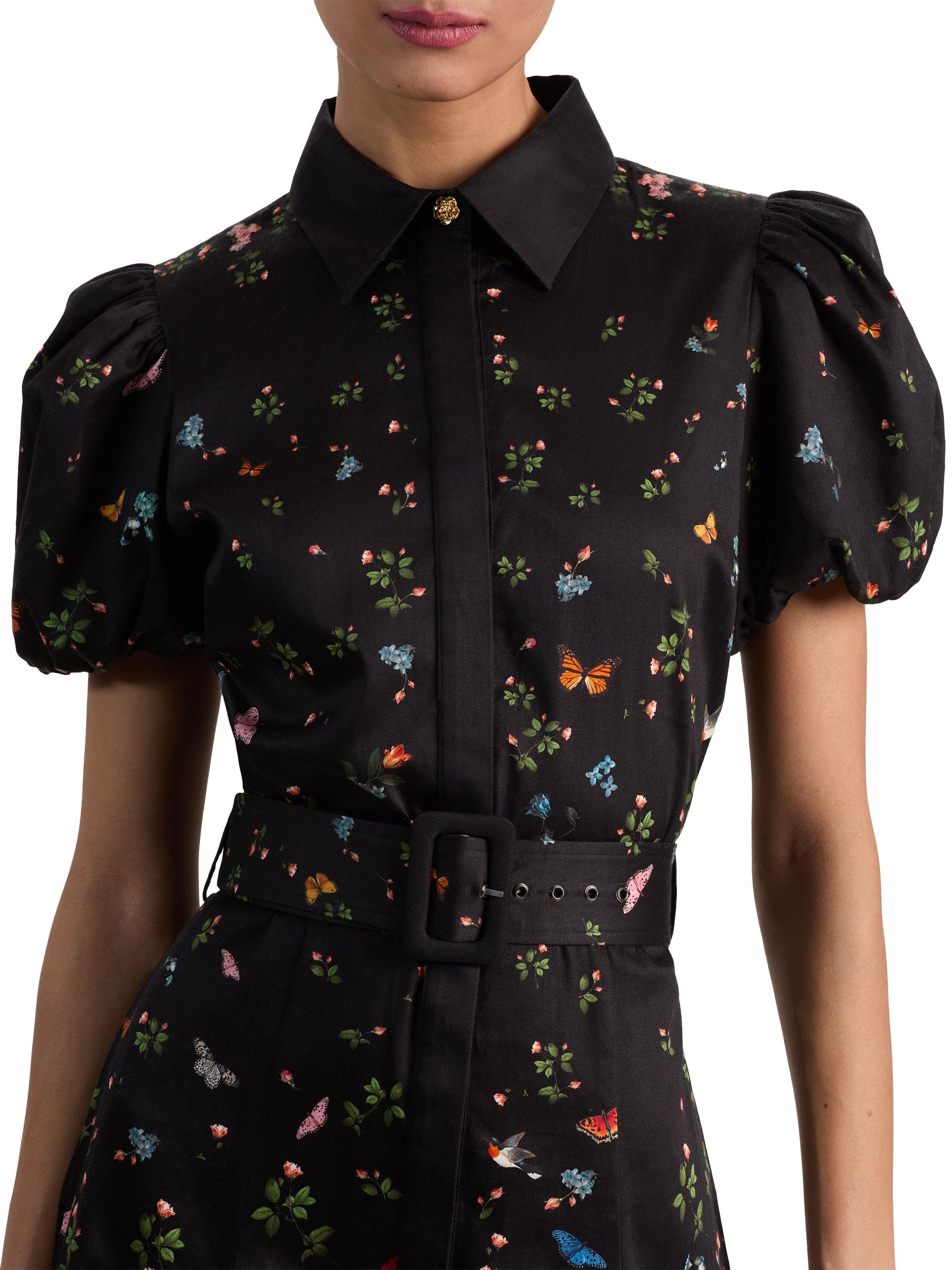 ALICE + OLIVIA Henrietta Floral Belted Shirtdress | Saks Fifth Avenue